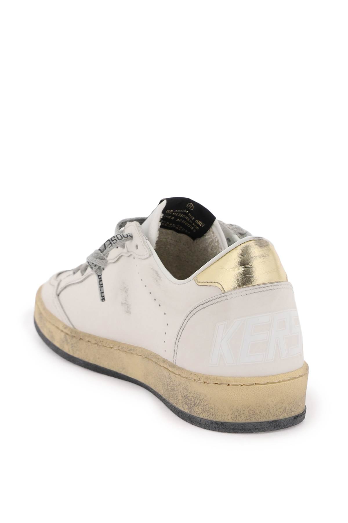 Shop Golden Goose Leather Ball Star Sneakers In Milk/gold (white)