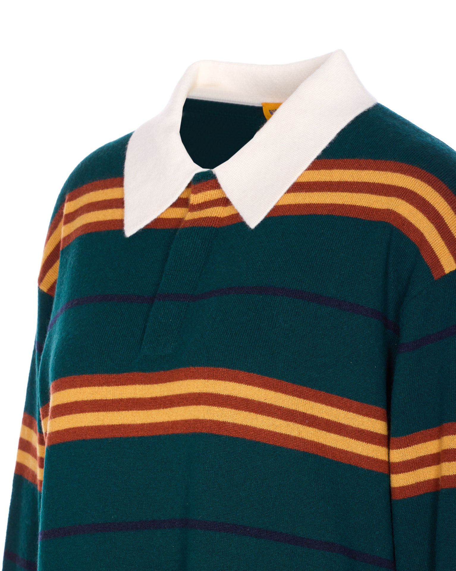 Guest In Residence Striped Rugby Sweater In Green