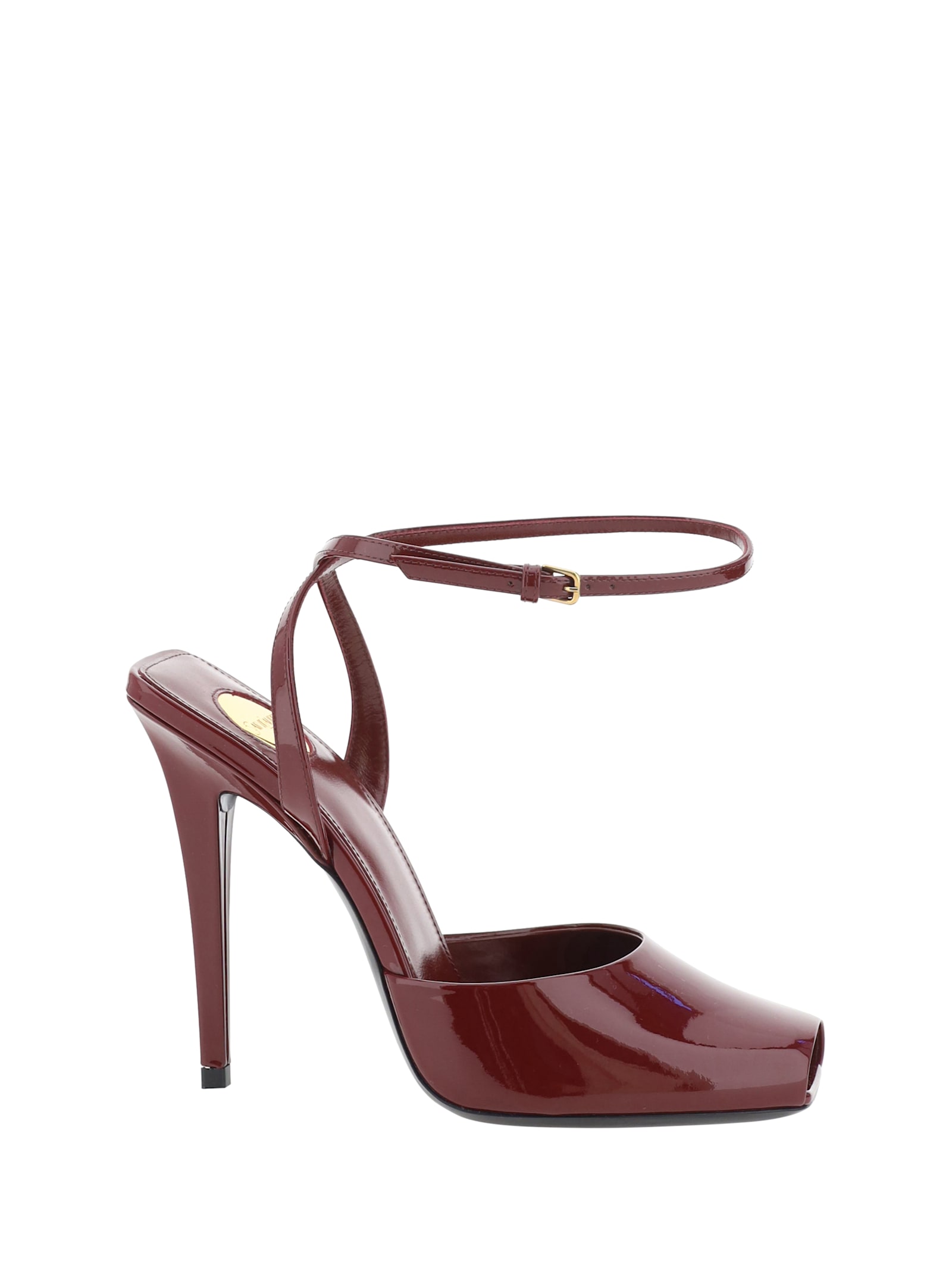 Shop Saint Laurent La Scandale Sandals In Grenat