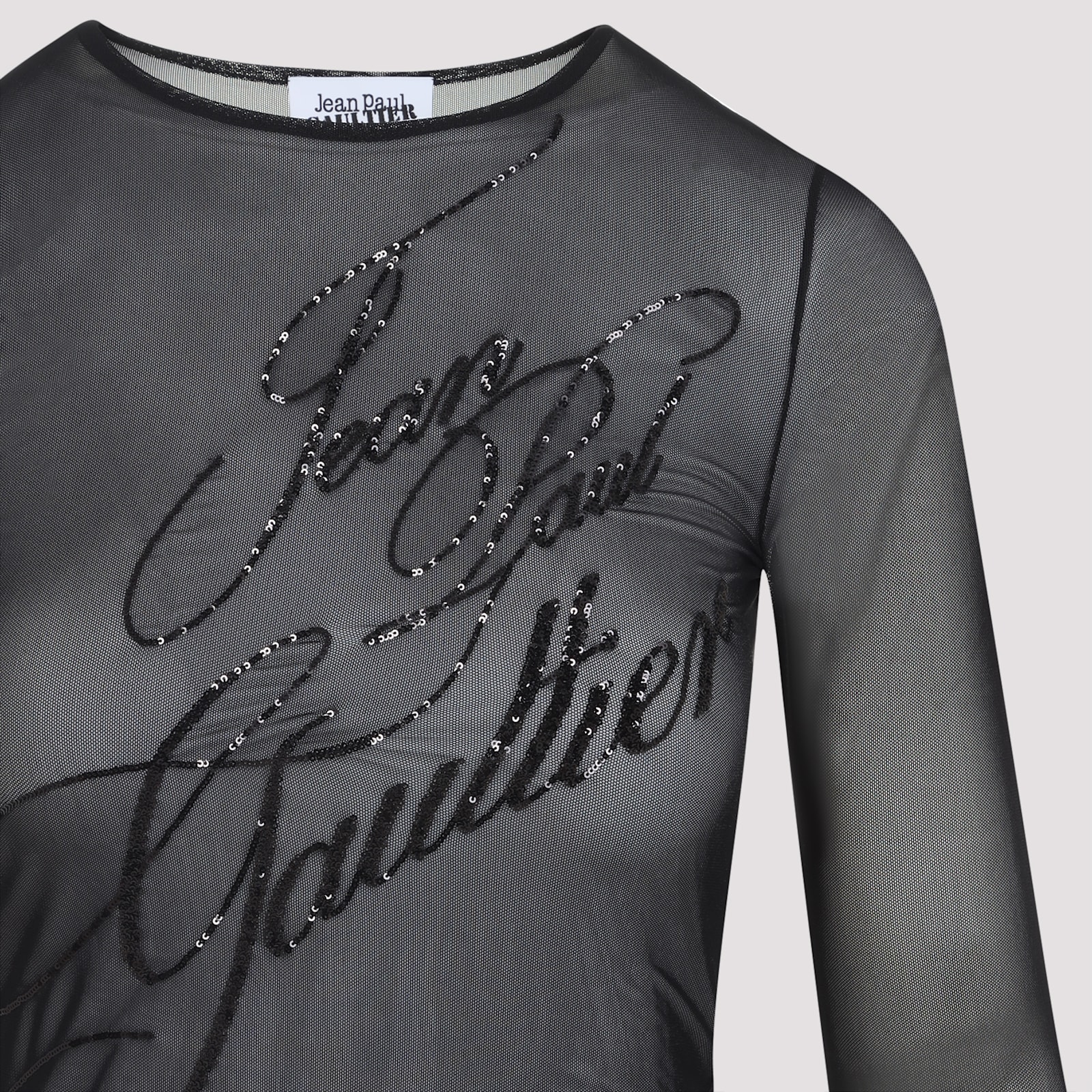 Jean Paul Gaultier Top The Sequin In Tulle Nero Donna In Black