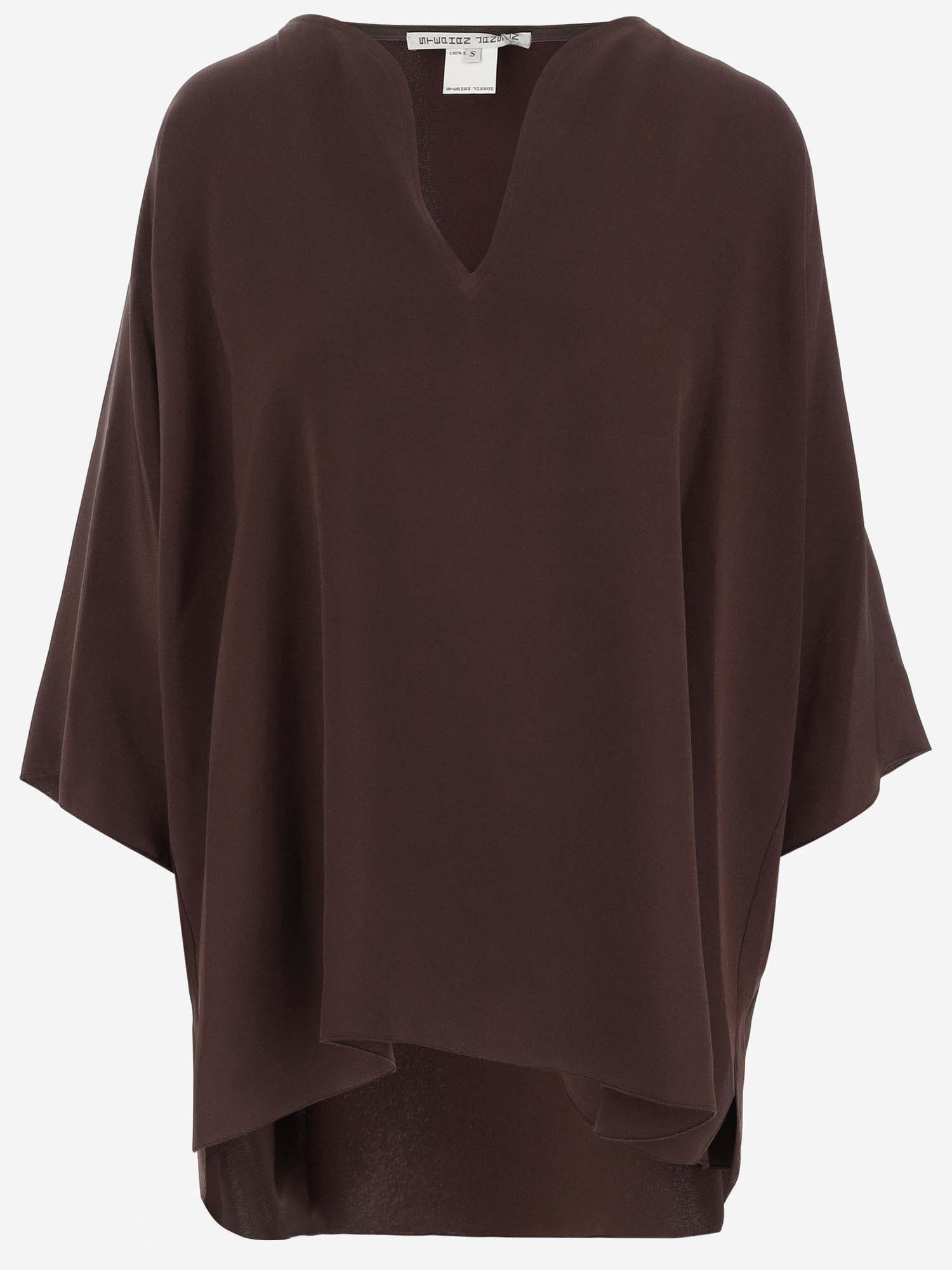 Shop Stephan Janson Blouse In Silk In Brown