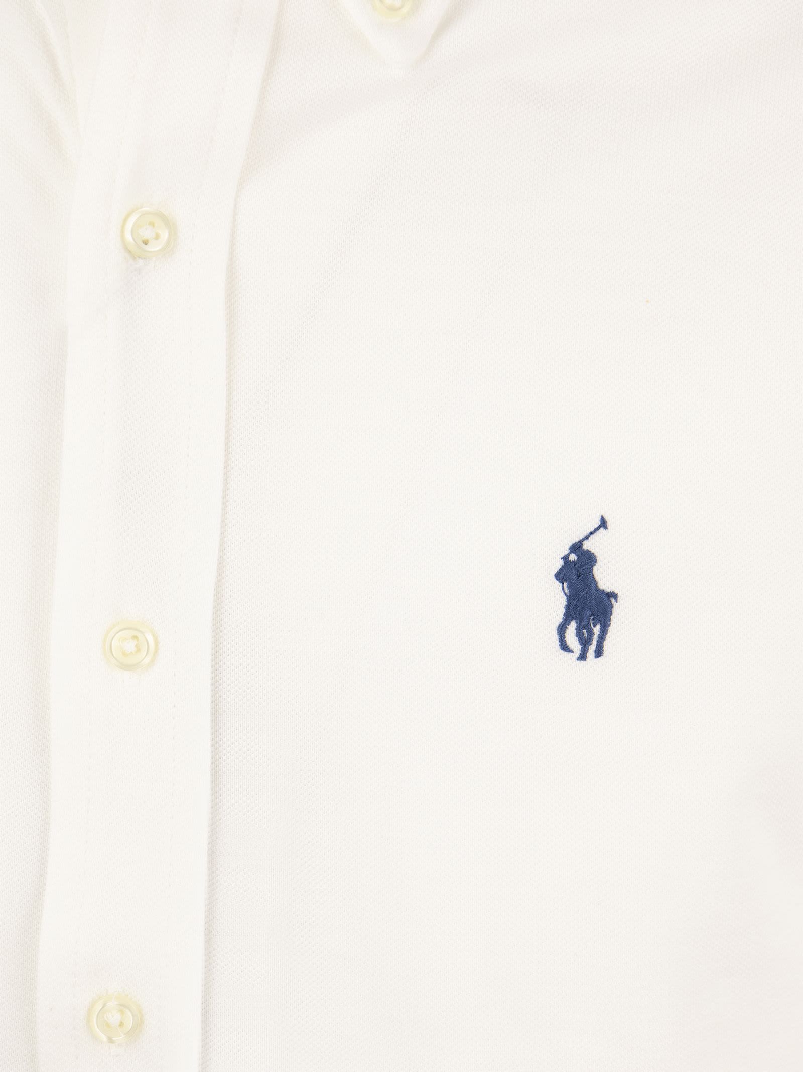 Shop Polo Ralph Lauren Ultralight Pique Shirt In White