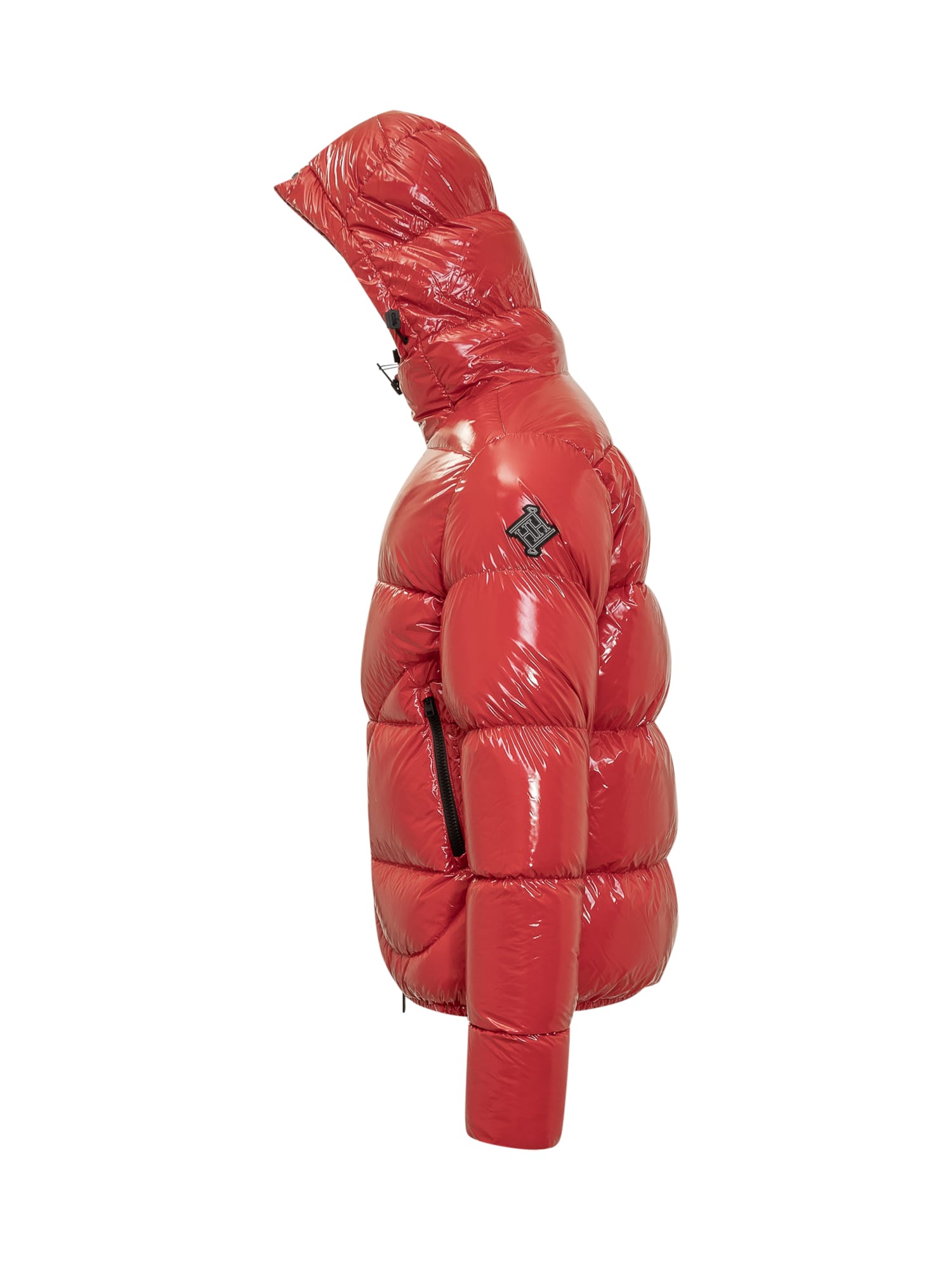 Shop Herno Down Jacket With Hood Down Jacket In Rosso Scuro