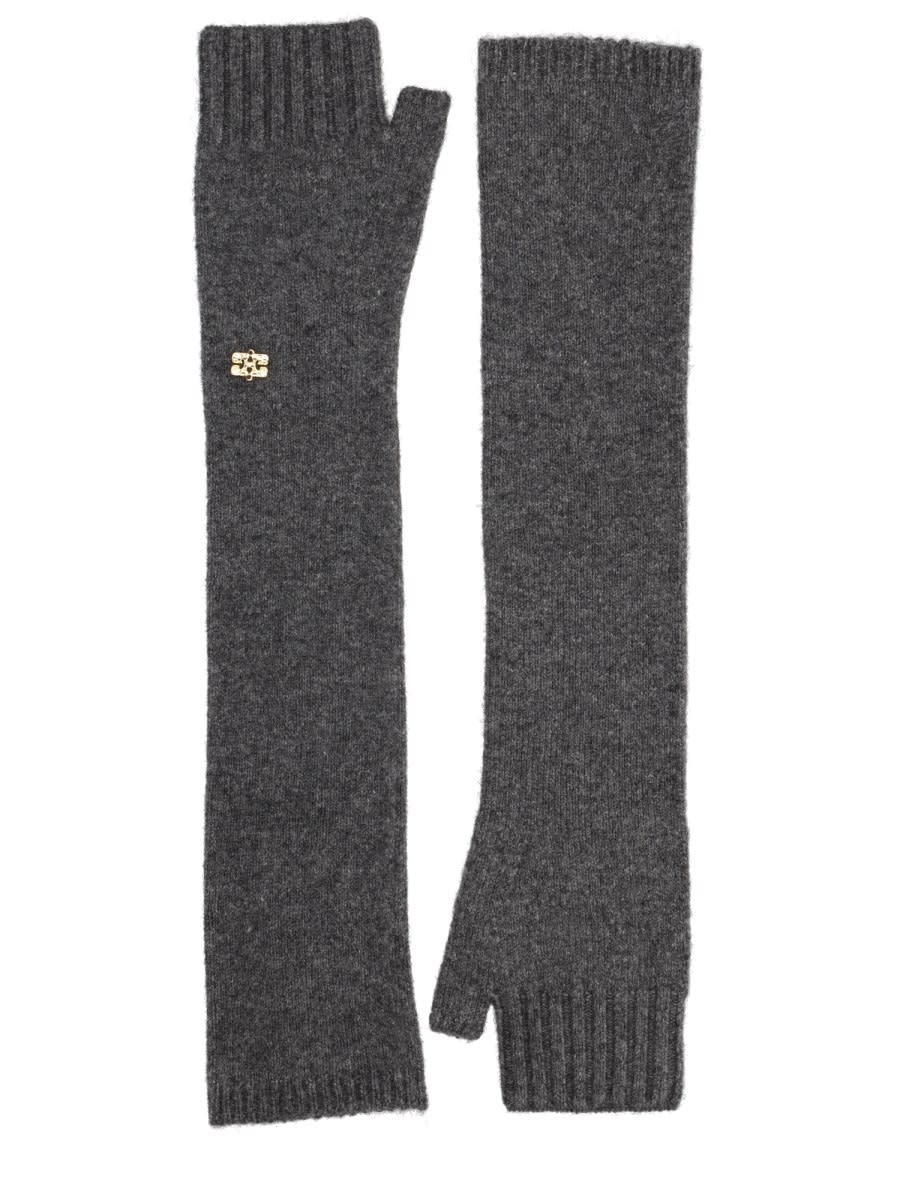 Ganni Wool Gloves. In Black