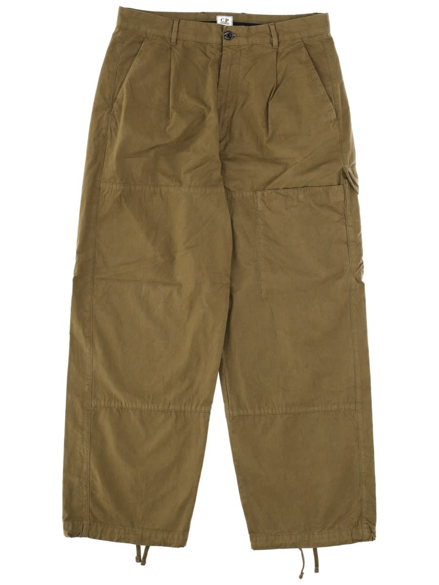 C.p. Company Cargo Trousers Drawstring Hem In Green