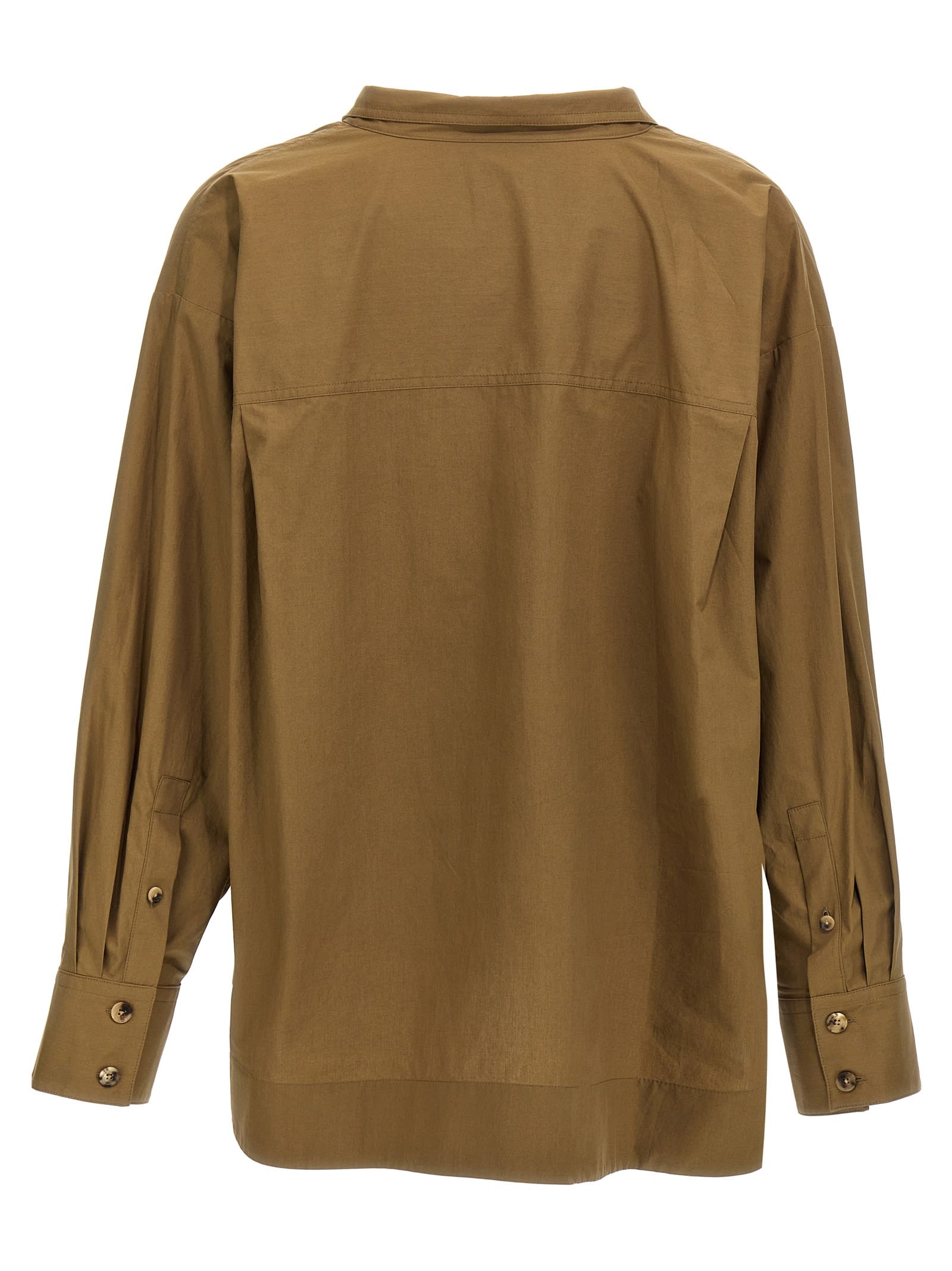 Shop Khaite Tito Blouse In Brown