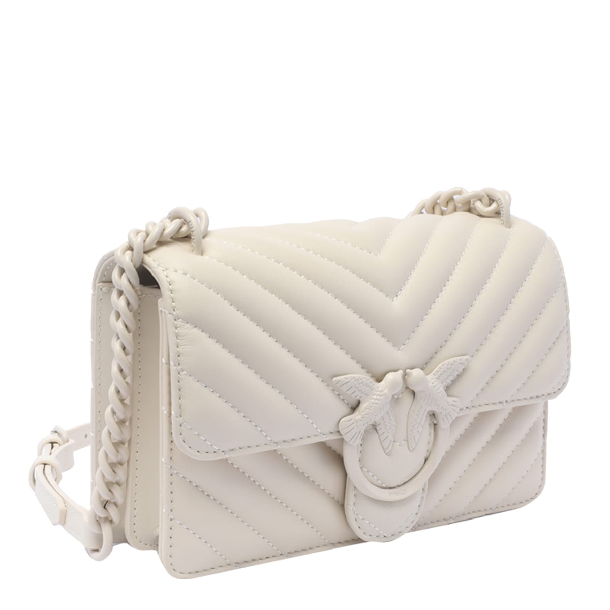 Shop Pinko Mini Love One Crossbody Bag In White