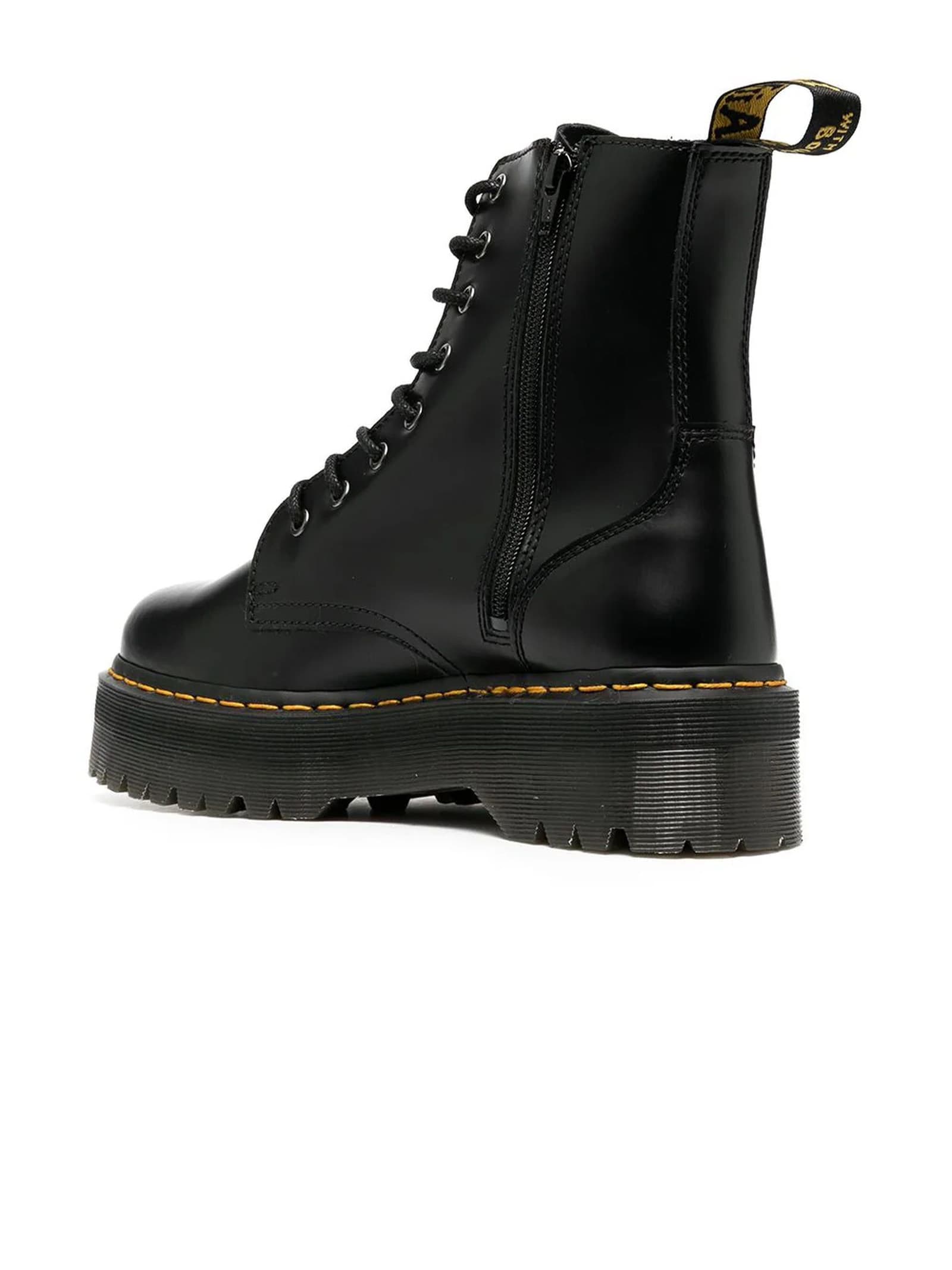 Shop Dr. Martens' Jadon Smooth Leather Platform Boots In Black