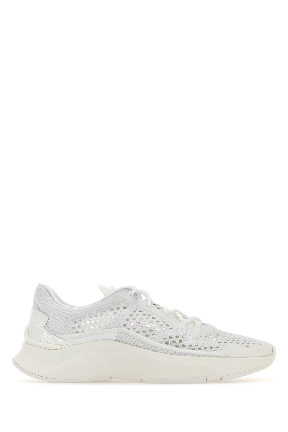 Shop Valentino White Mesh True Actress Sneakers In Biancobiancobiancobianco