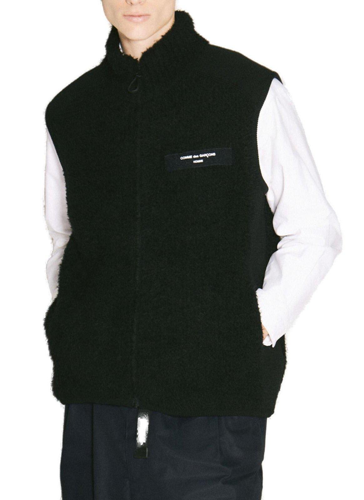 Brushed-rffect Zipped Gilet