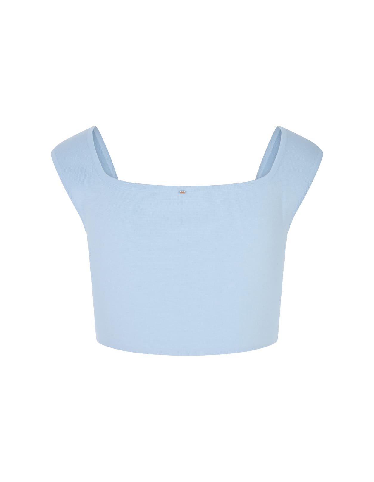 Max Mara Light Blue Fulmine Crop Top In Blu
