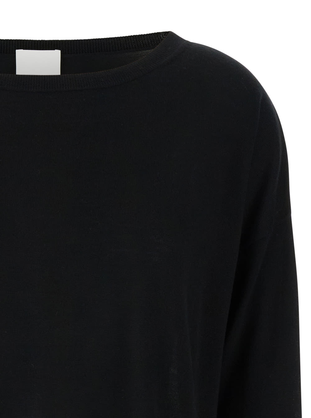 Shop Allude Black Pullover With Boart Neckline In Wool Woman