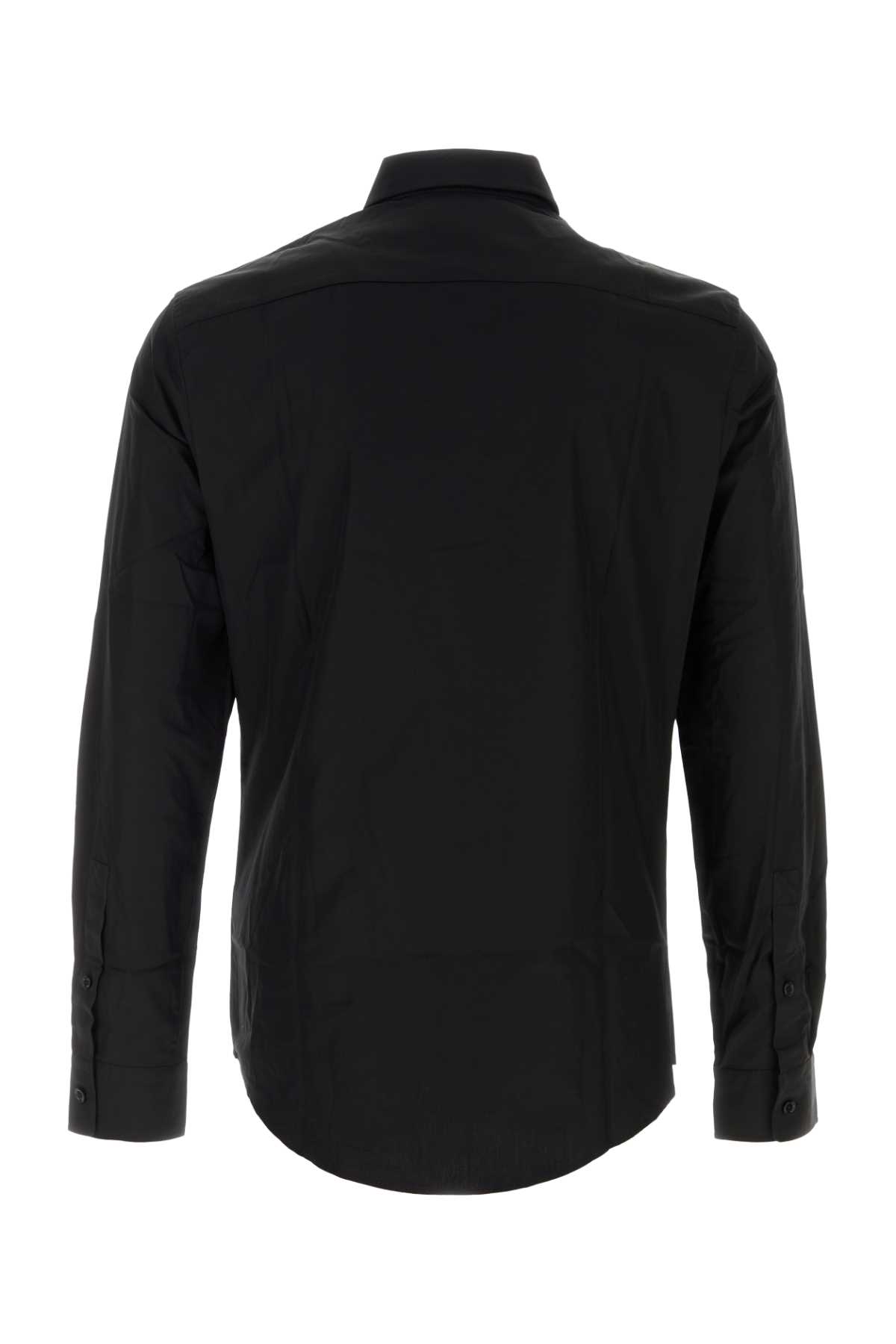 Burberry Long Sleeve Tailored Poplin Shirt In Black