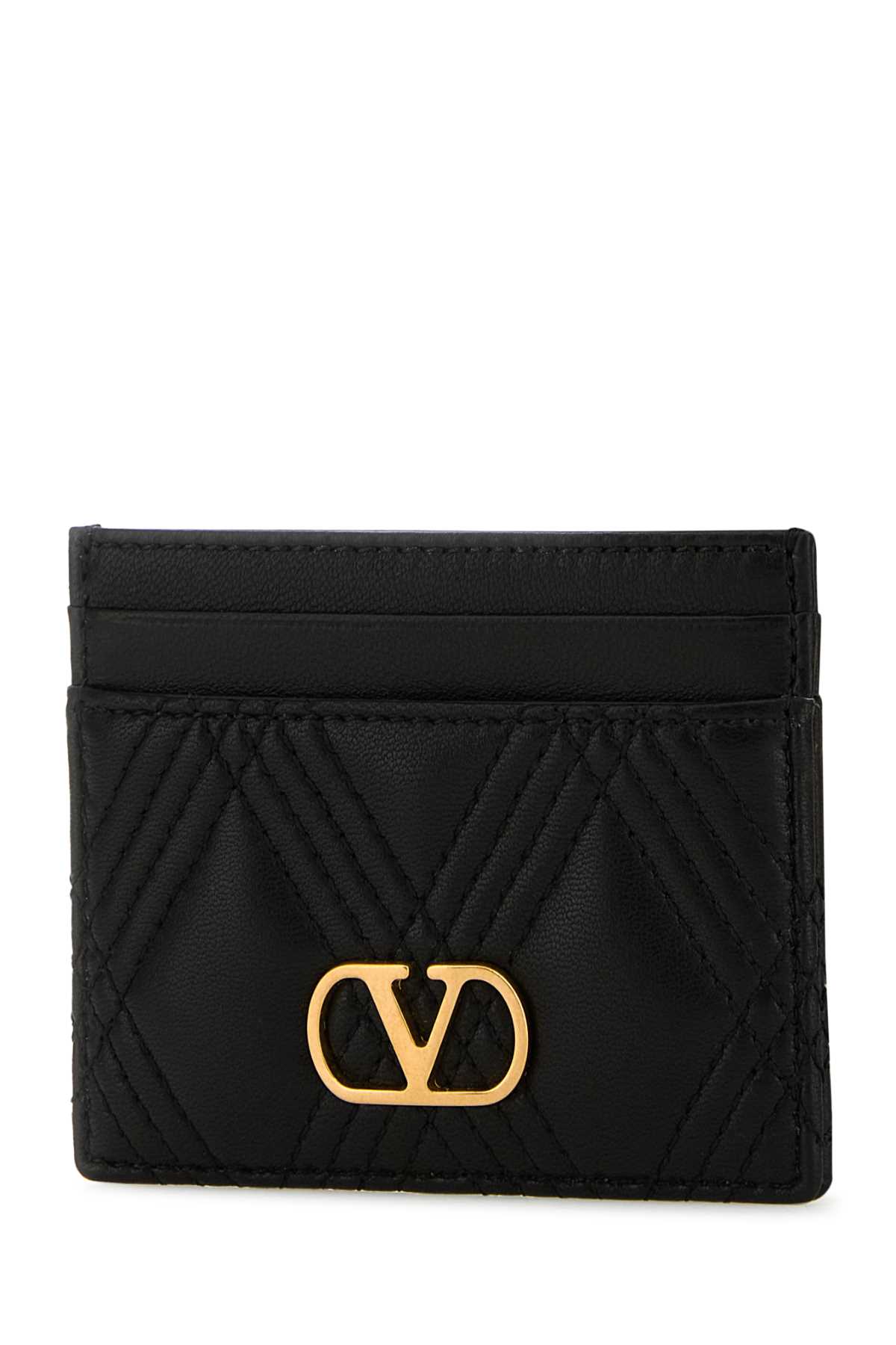 Valentino Portacarte Quiltie 67 In Nappa Nera Donna In Black