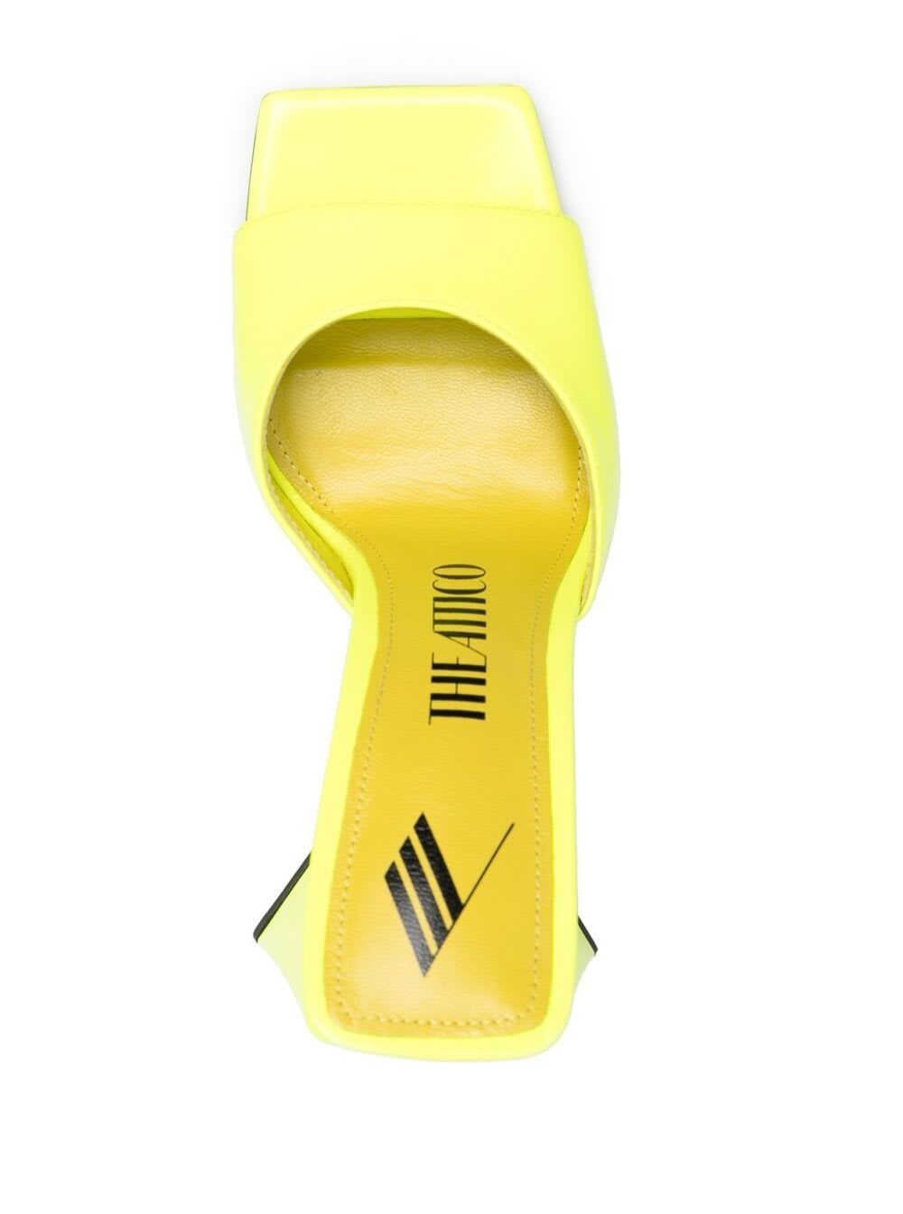 Shop Attico Devon Mule 115 Synthetic Patent In Yellow