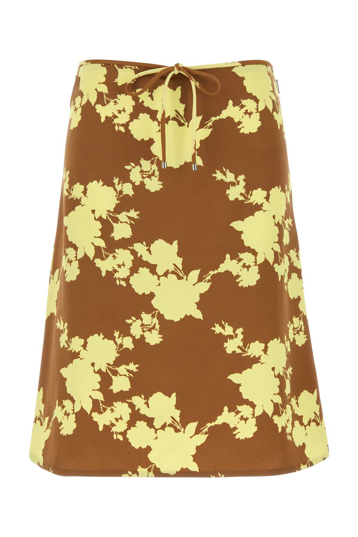 Shop Versace Printed Satin Skirt