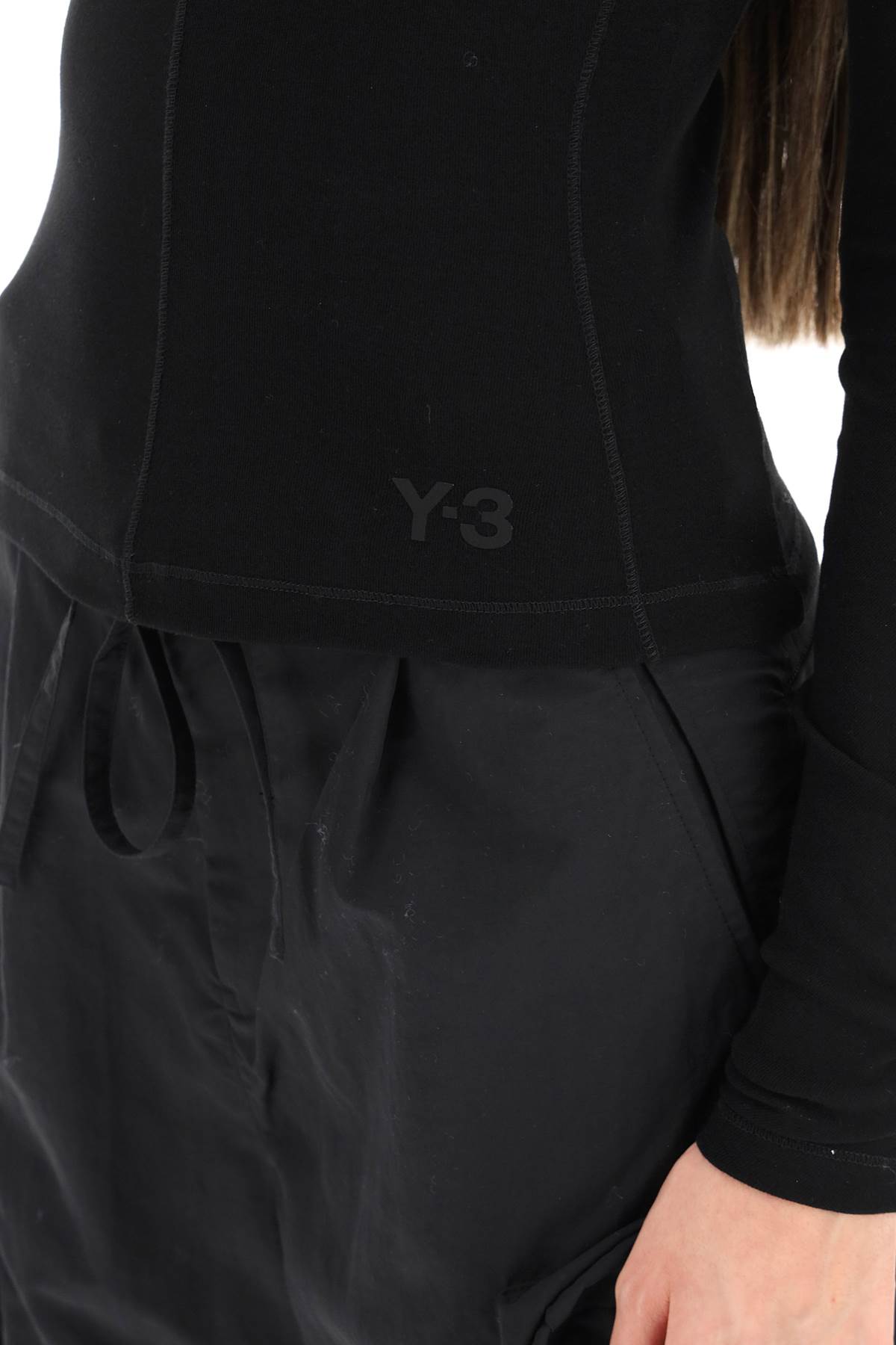 Shop Y-3 Slim Long-sleeved T-shirt In Black
