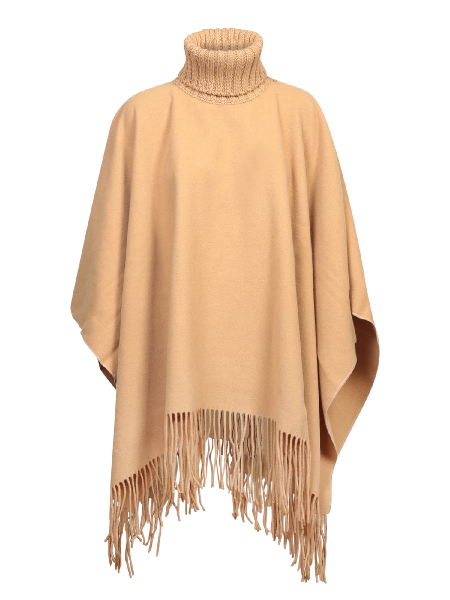 Shop Fabiana Filippi Ivory Fringed Cape In White