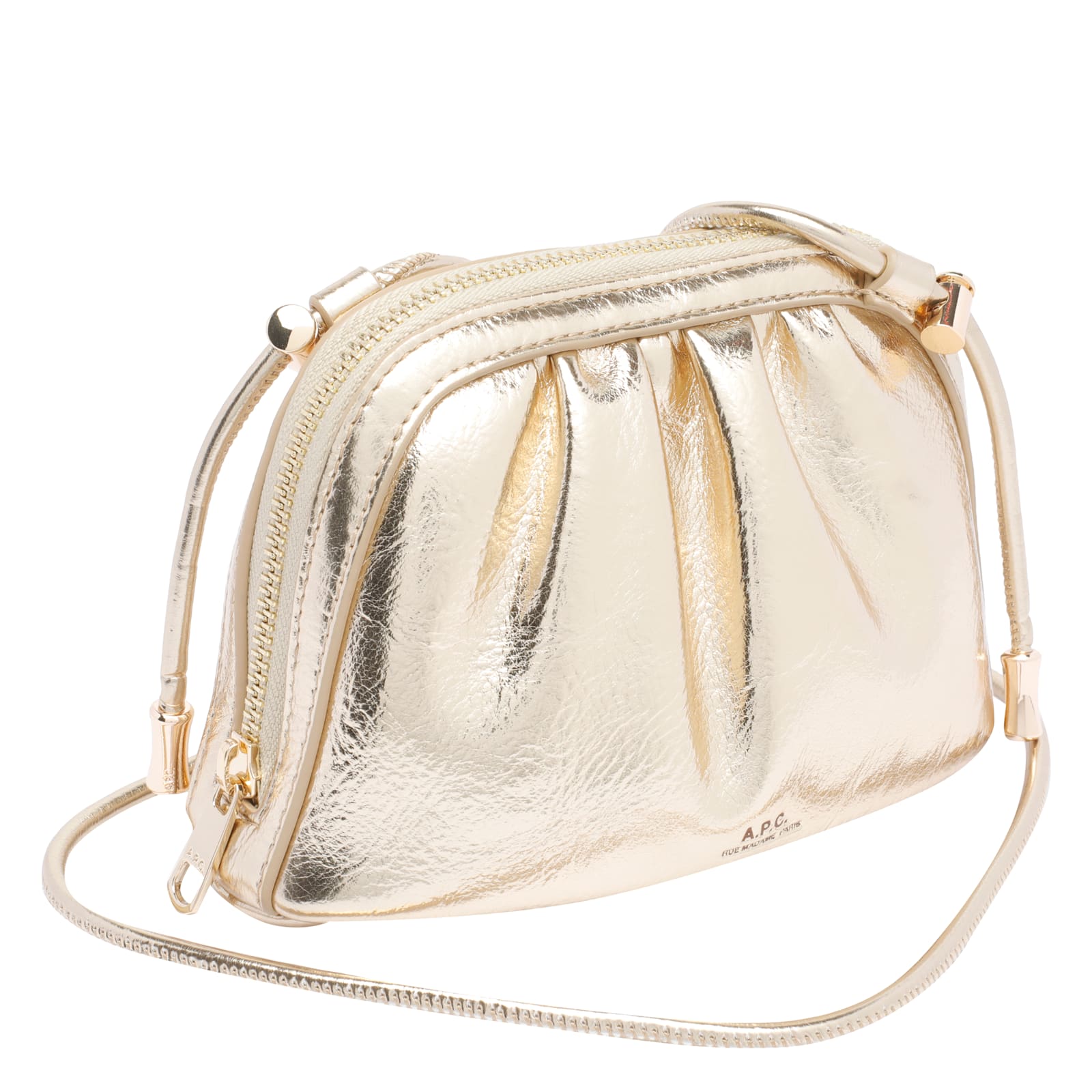 Apc Small Drawstring Ninon Shoulder Bag In Gold