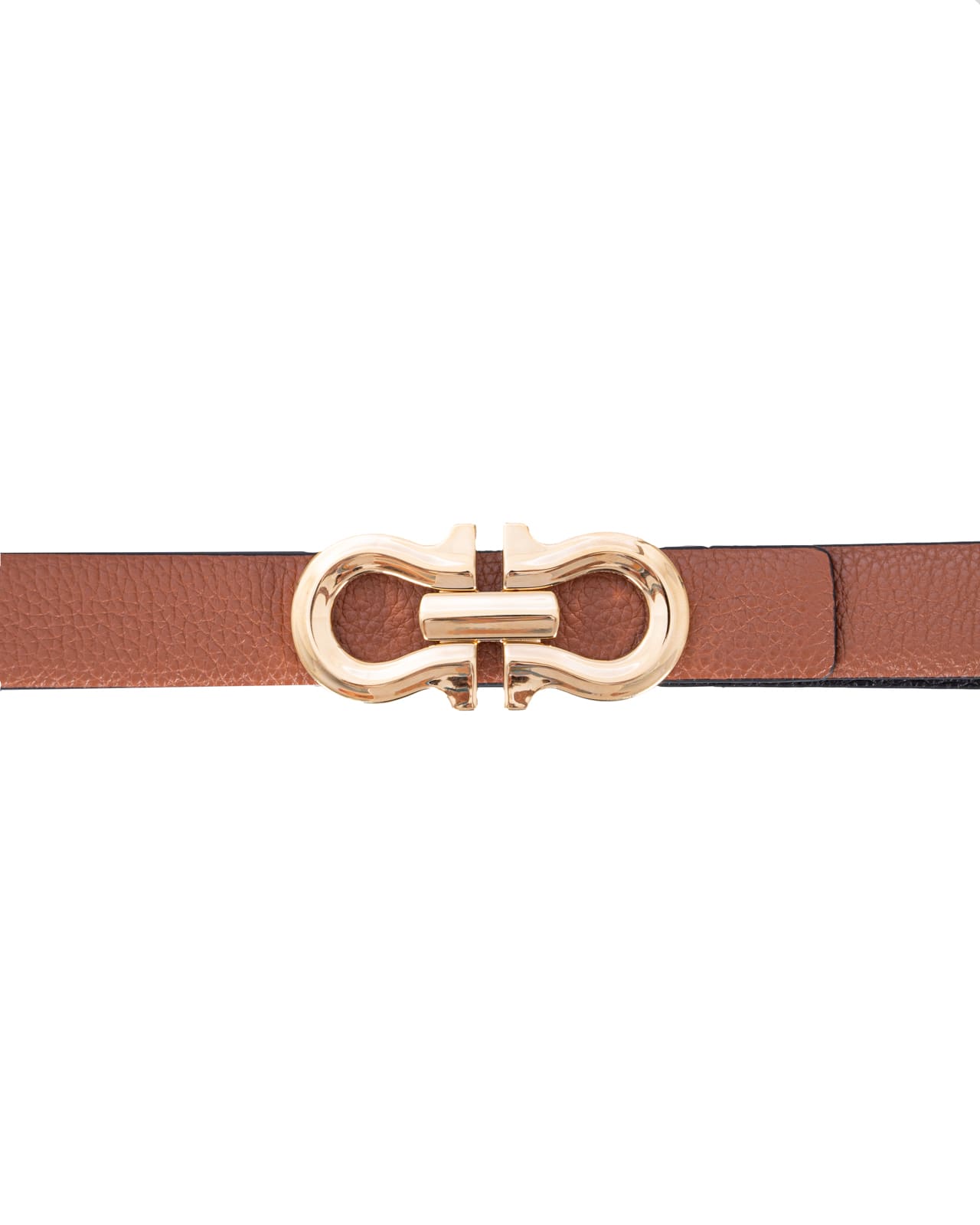 Shop Ferragamo Salvatore  Belts In Cuoio/nero