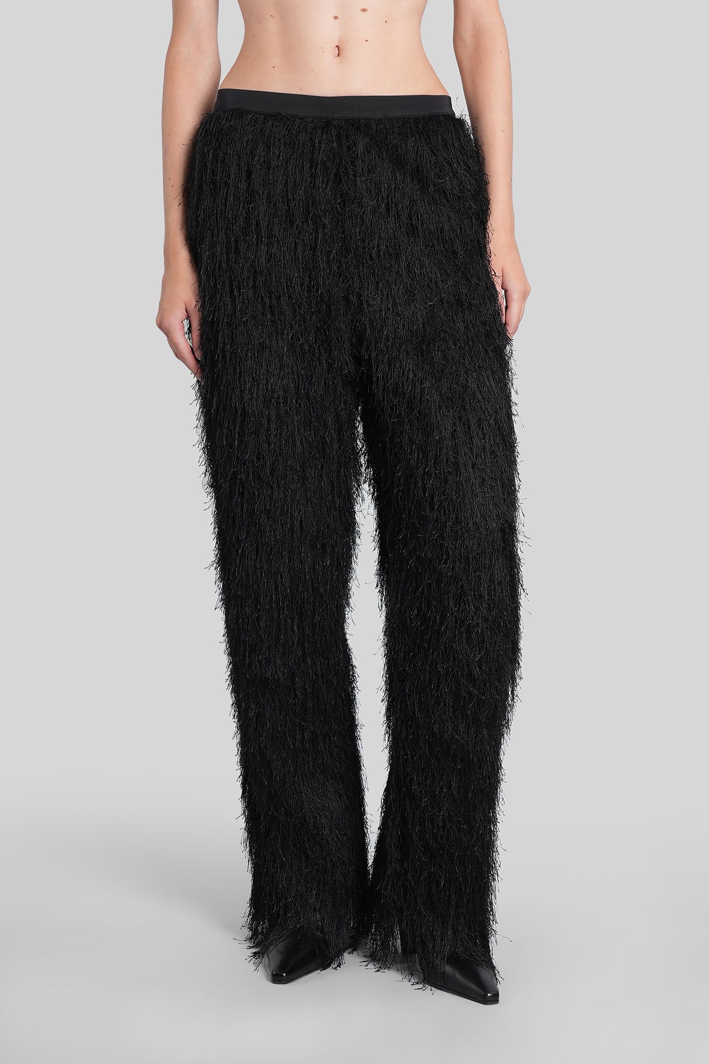 Loulou Studio Reed Fringed Trousers In Black