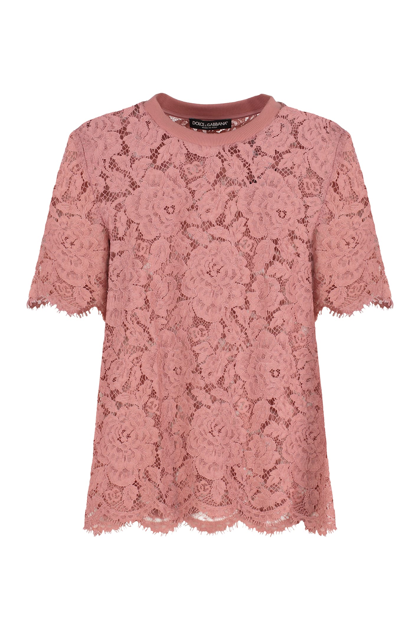 Dolce & Gabbana Lace Crew-neck T-shirt