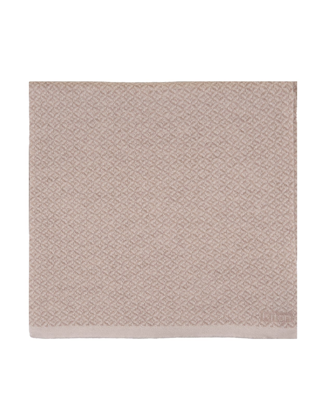 Kiton Beige Cashmere Scarf With Jacquard Pattern In Brown