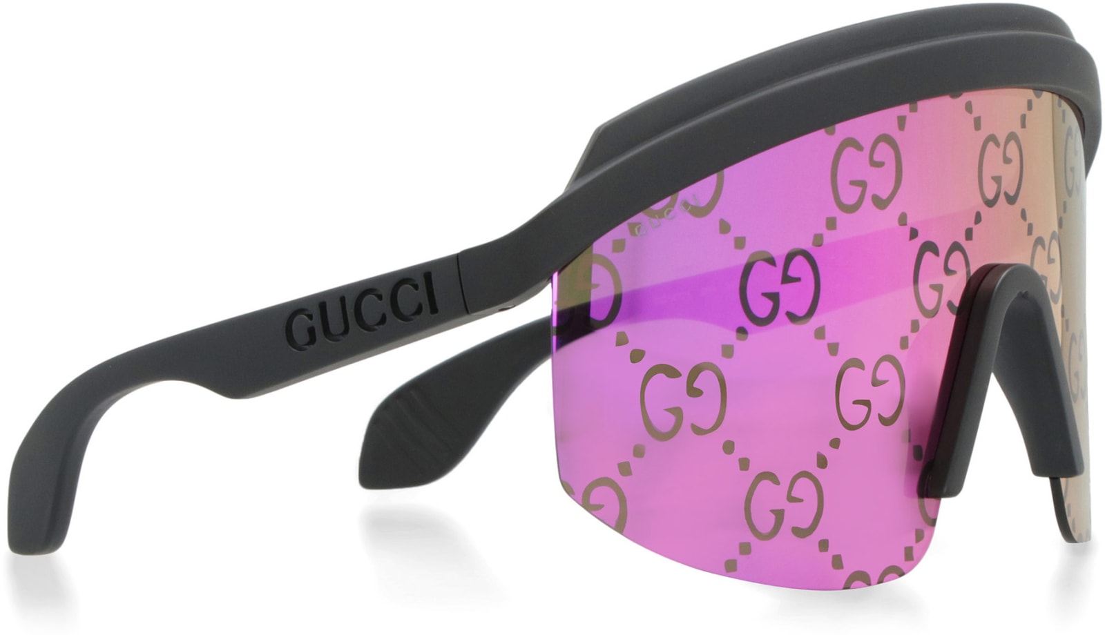 Gucci Eyewear Shield Frame Sunglasses In Purple