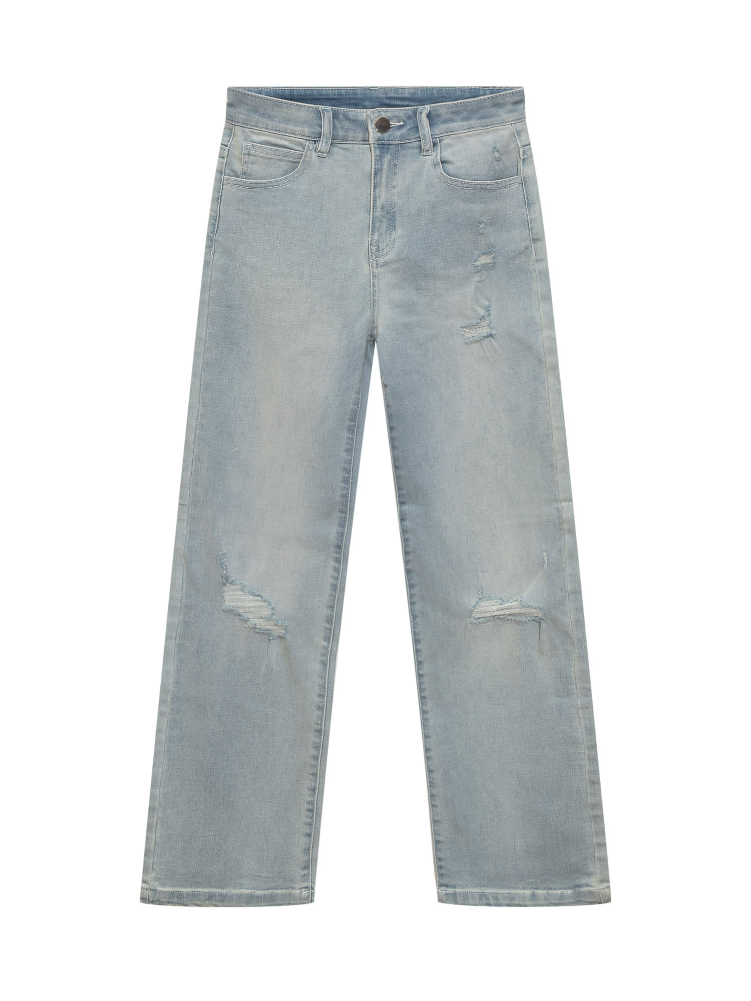 Shop Twinset Wide Leg Jeans In Denim Azzurro