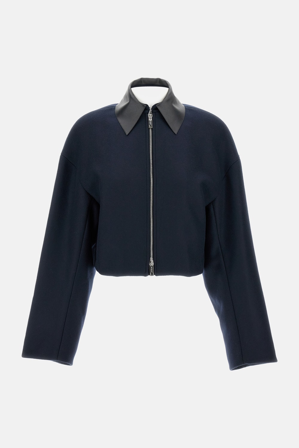 Sportmax Cropped Wool Jacket Vacuo In Blue