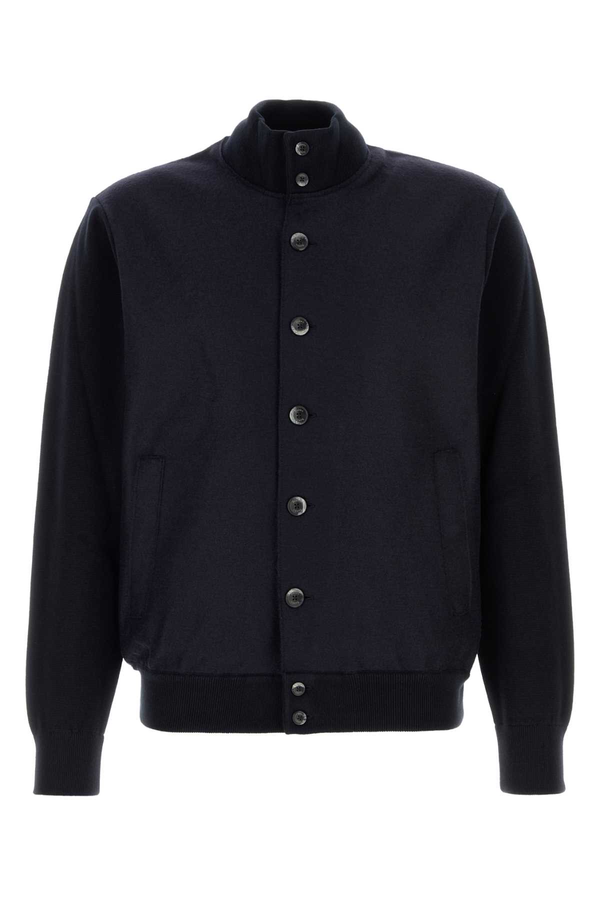 Midnight Blue Cotton Blend Cardigan