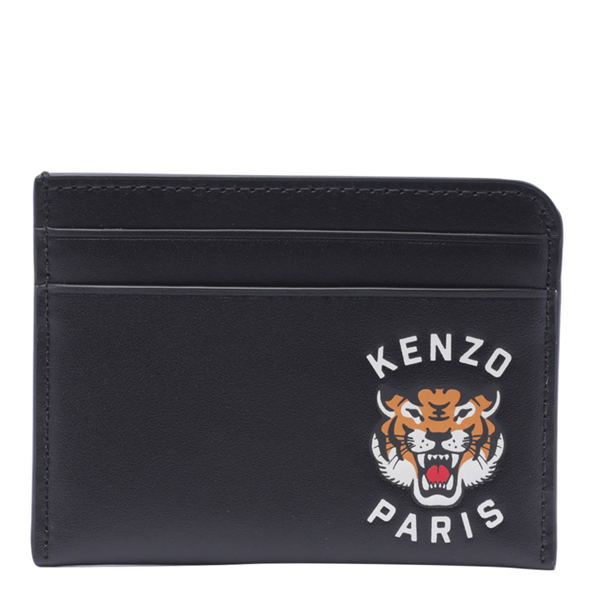 Shop Kenzo Lucky Tiger Cardholder  In Black