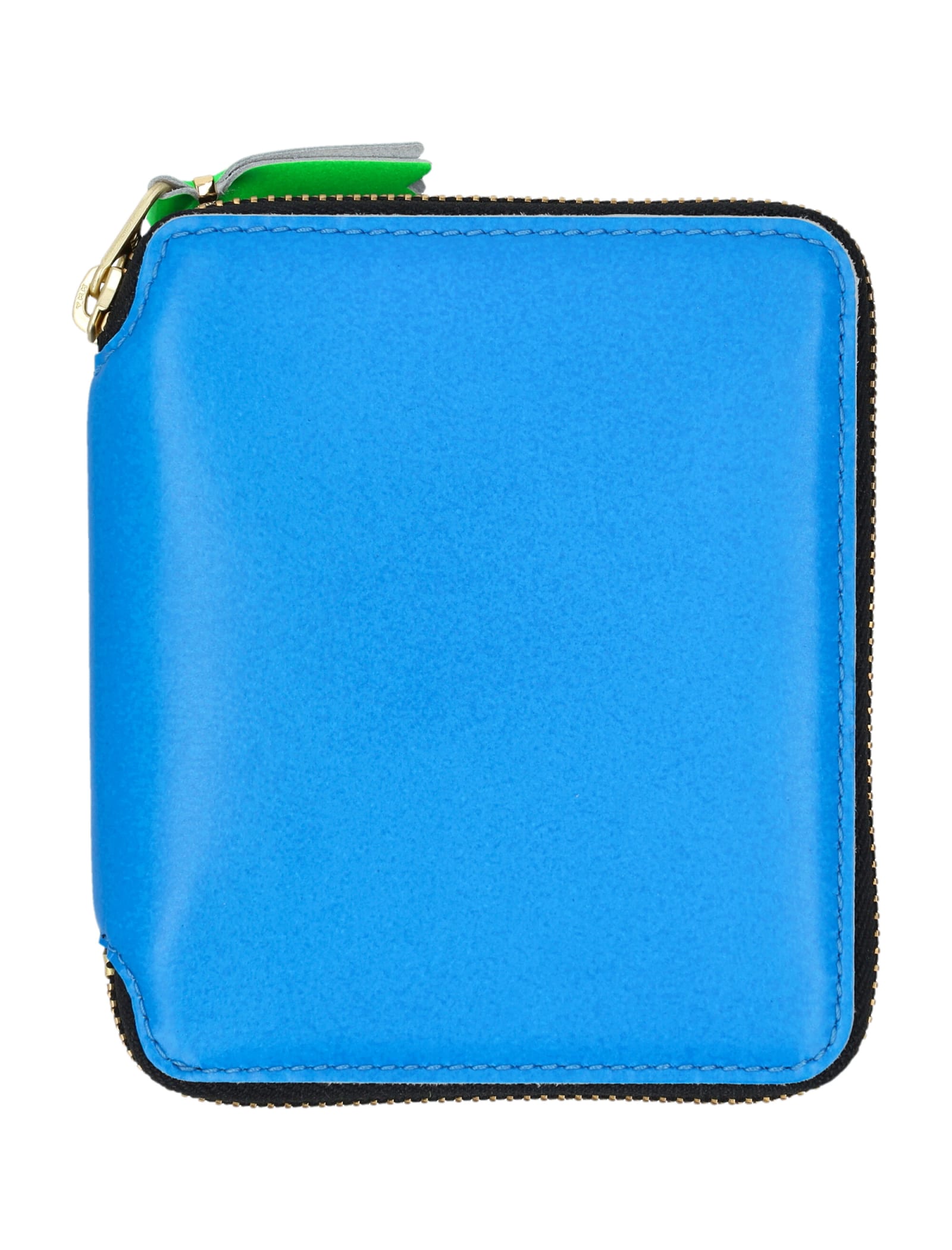 Shop Comme Des Garçons Super Fluo Zip Around Wallet In Blue