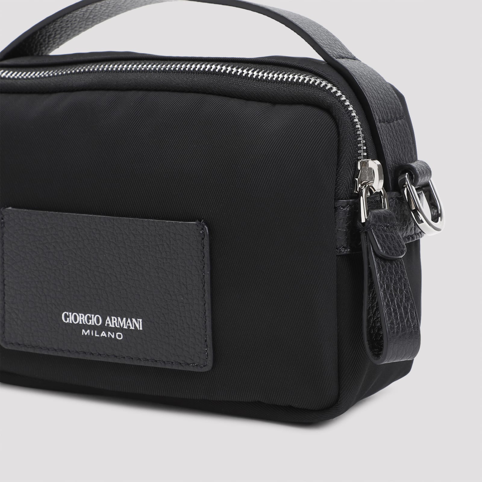 Shop Giorgio Armani Box Bag In Nero