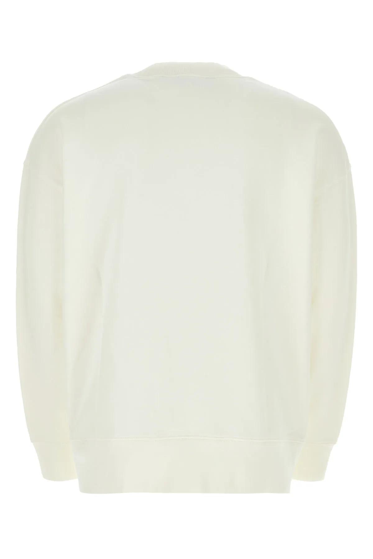 Shop Palm Angels White Cotton Sweatshirt In Bianco