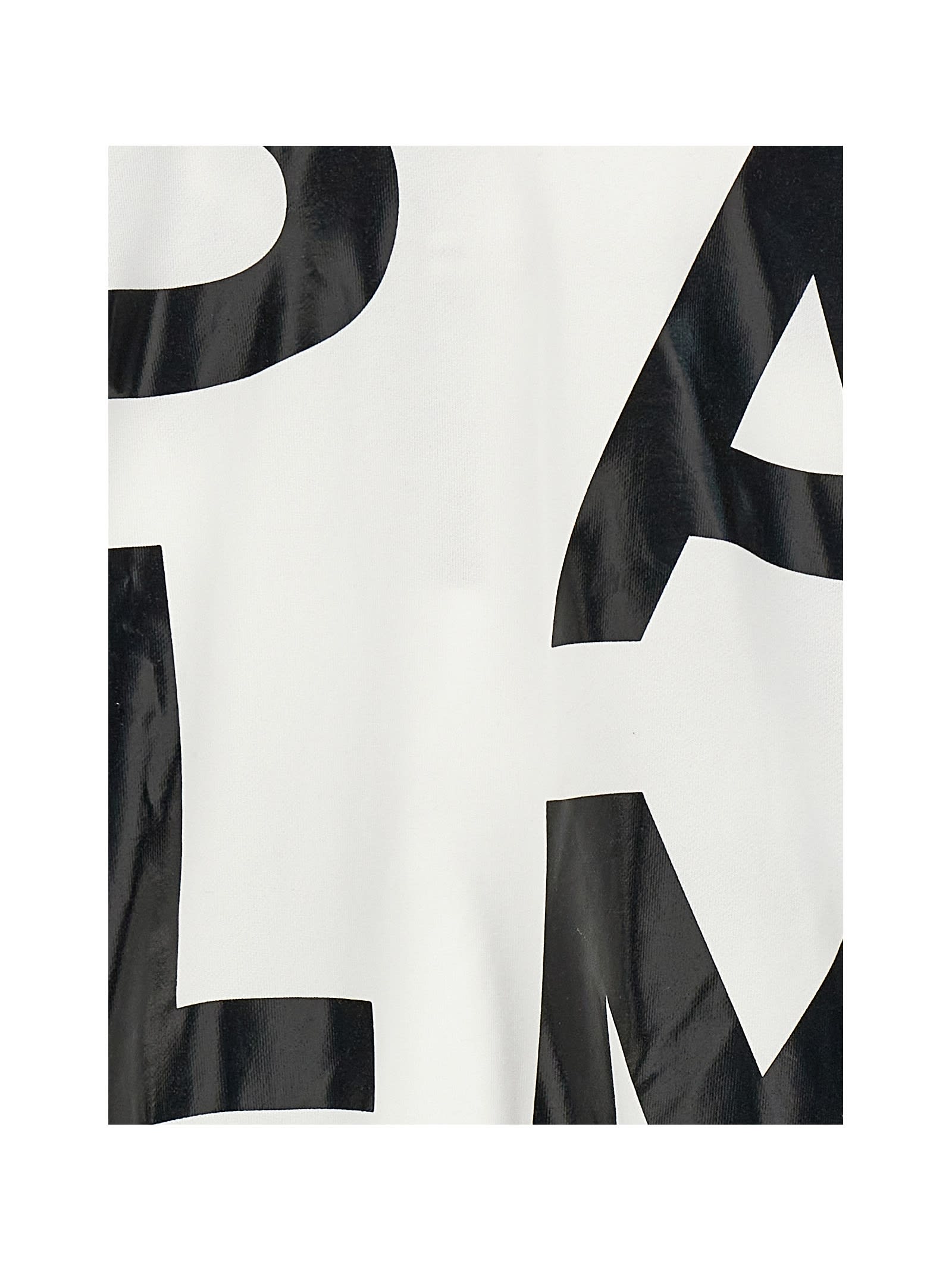Shop Balmain Logo Print Hoodie In White/black
