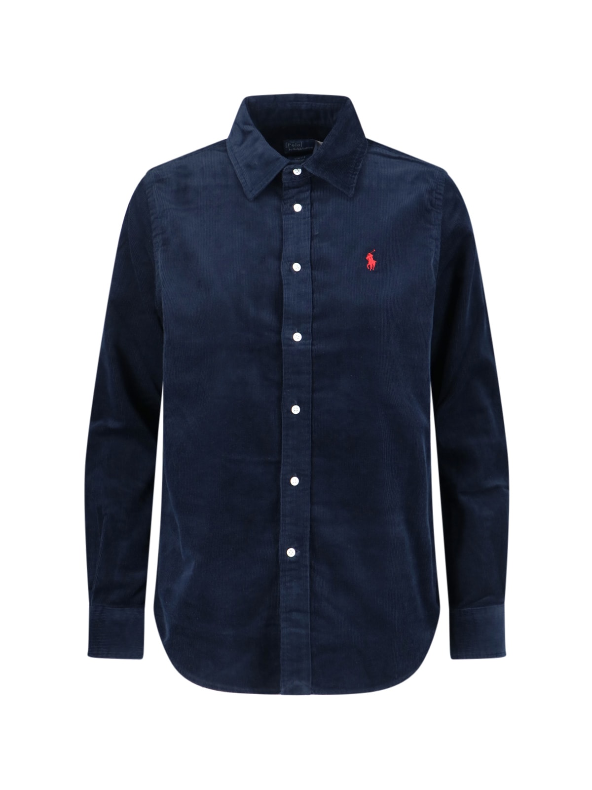 Polo Ralph Lauren Shirt With Long Sleeves And Collared Neckline In Blue