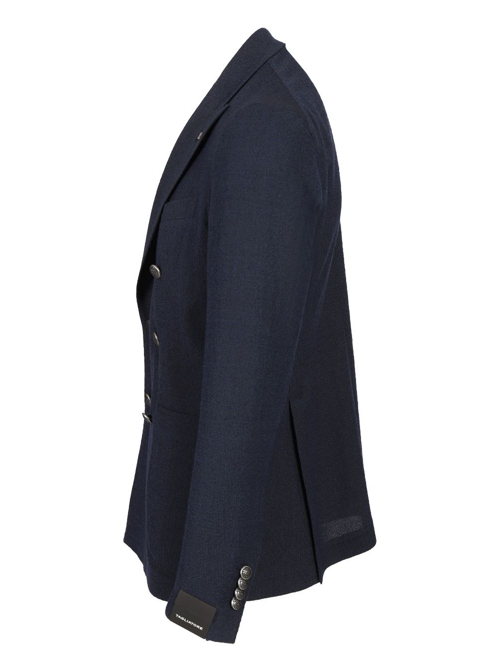 Tagliatore Blazer Doppiopetto In Lino Fiammato In Blue