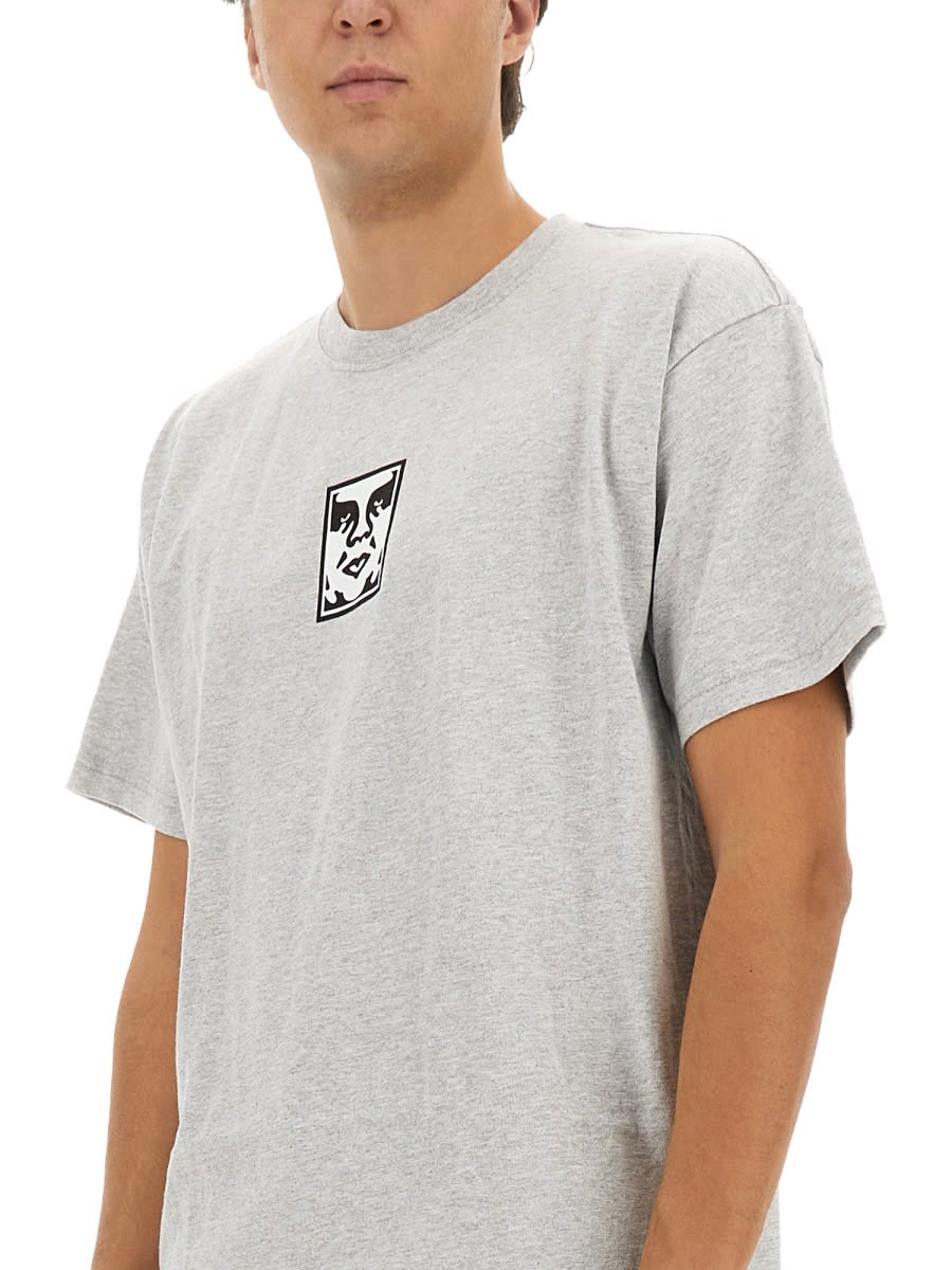Obey Graphic-print T-shirt In Grey