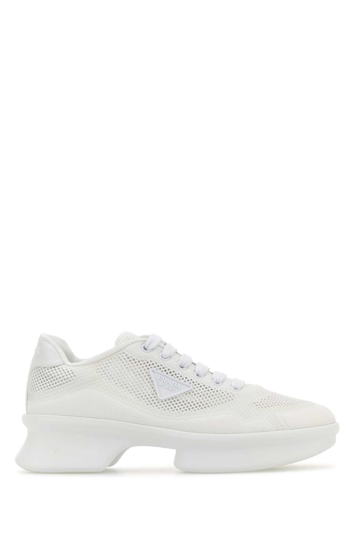 Prada White Mesh Sneakers