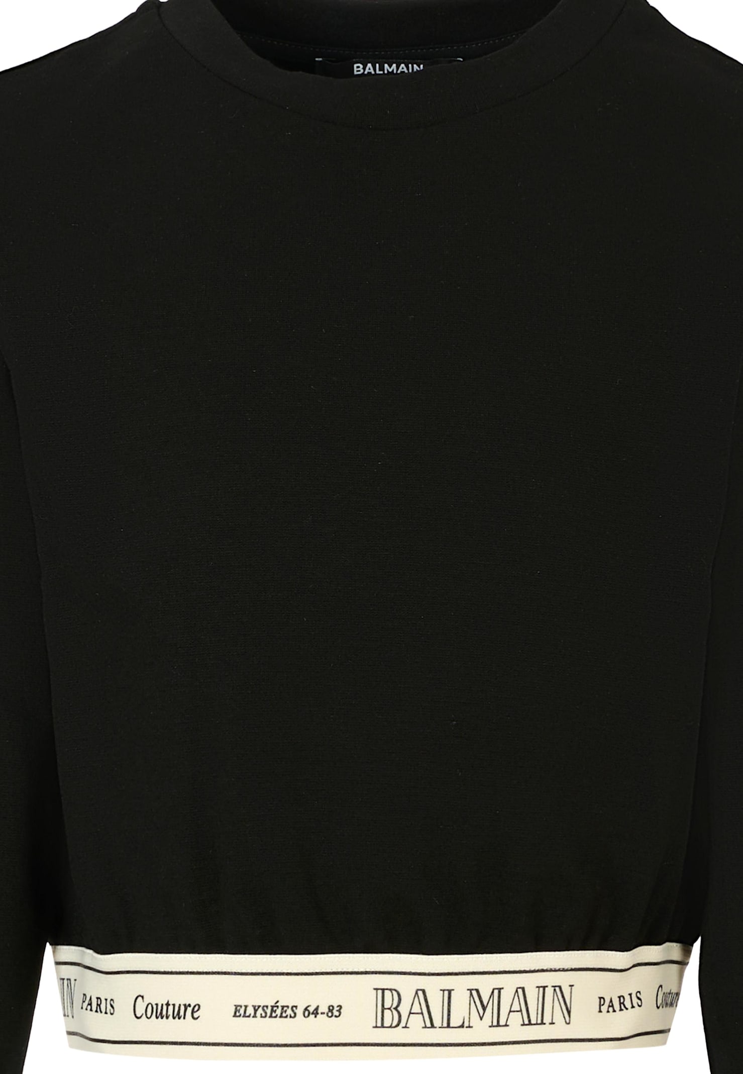 Balmain Logo-band Cropped Top In Black