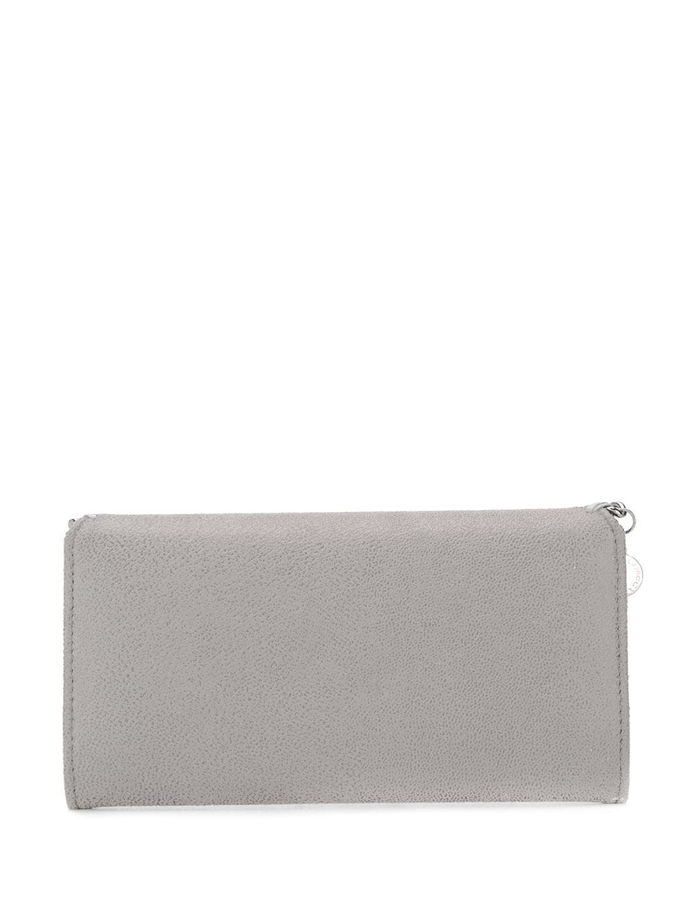 Shop Stella Mccartney Light Grey And Silver Continental Falabella Wallet