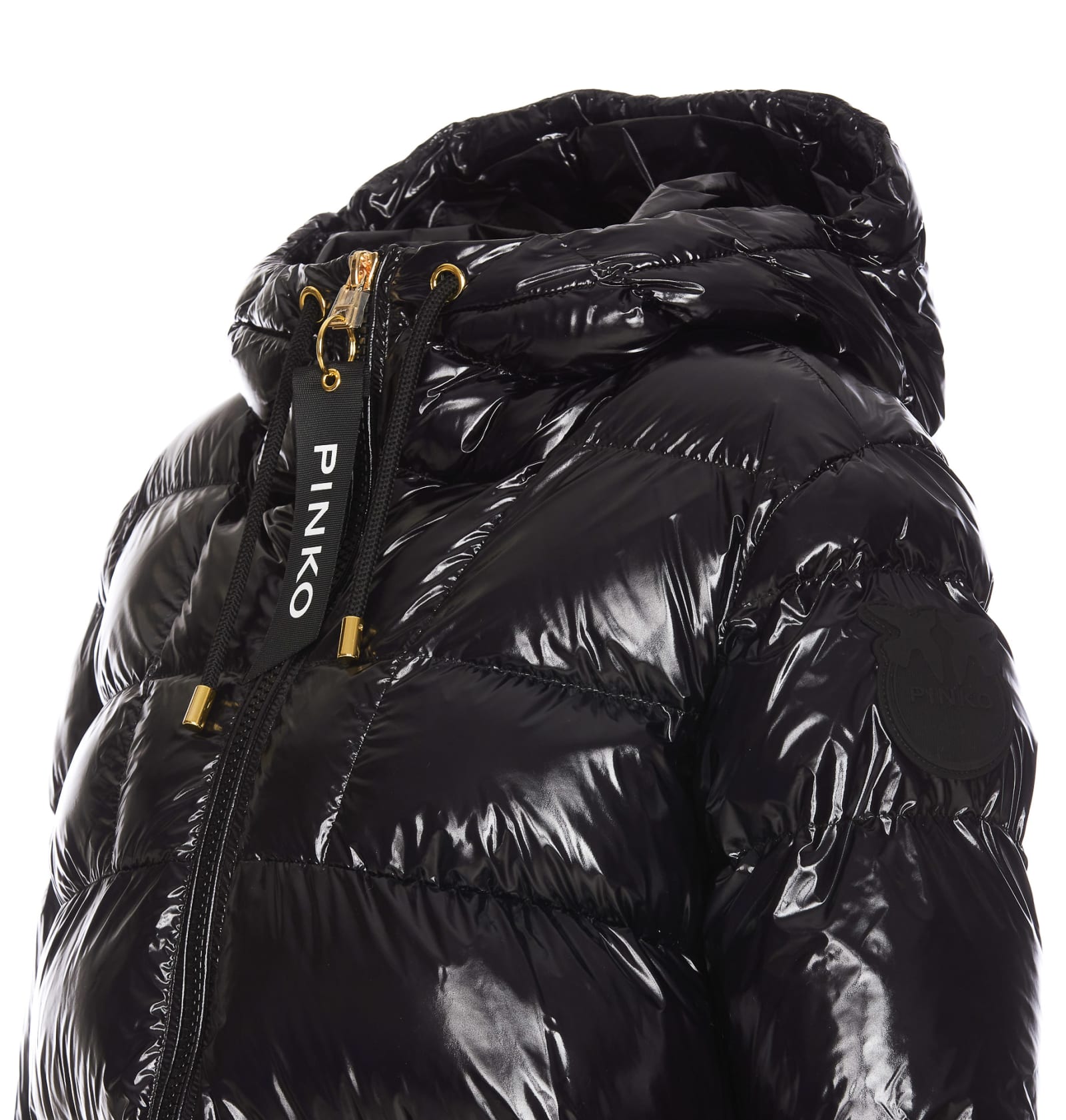 Shop Pinko Eleodoro Down Jacket In Nero Limousine