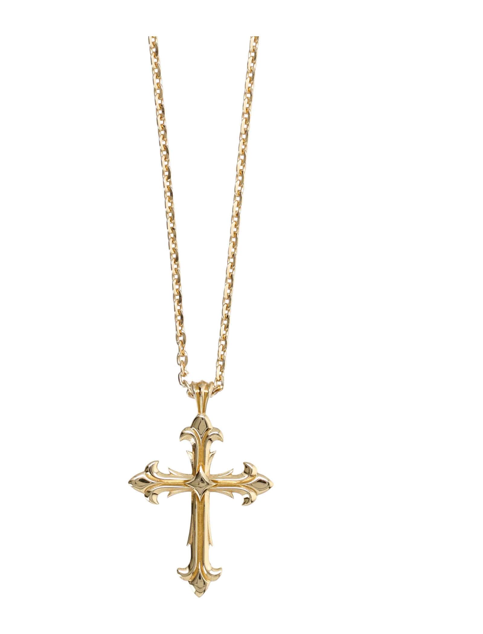 Shop Emanuele Bicocchi Large Cross Necklace Gold