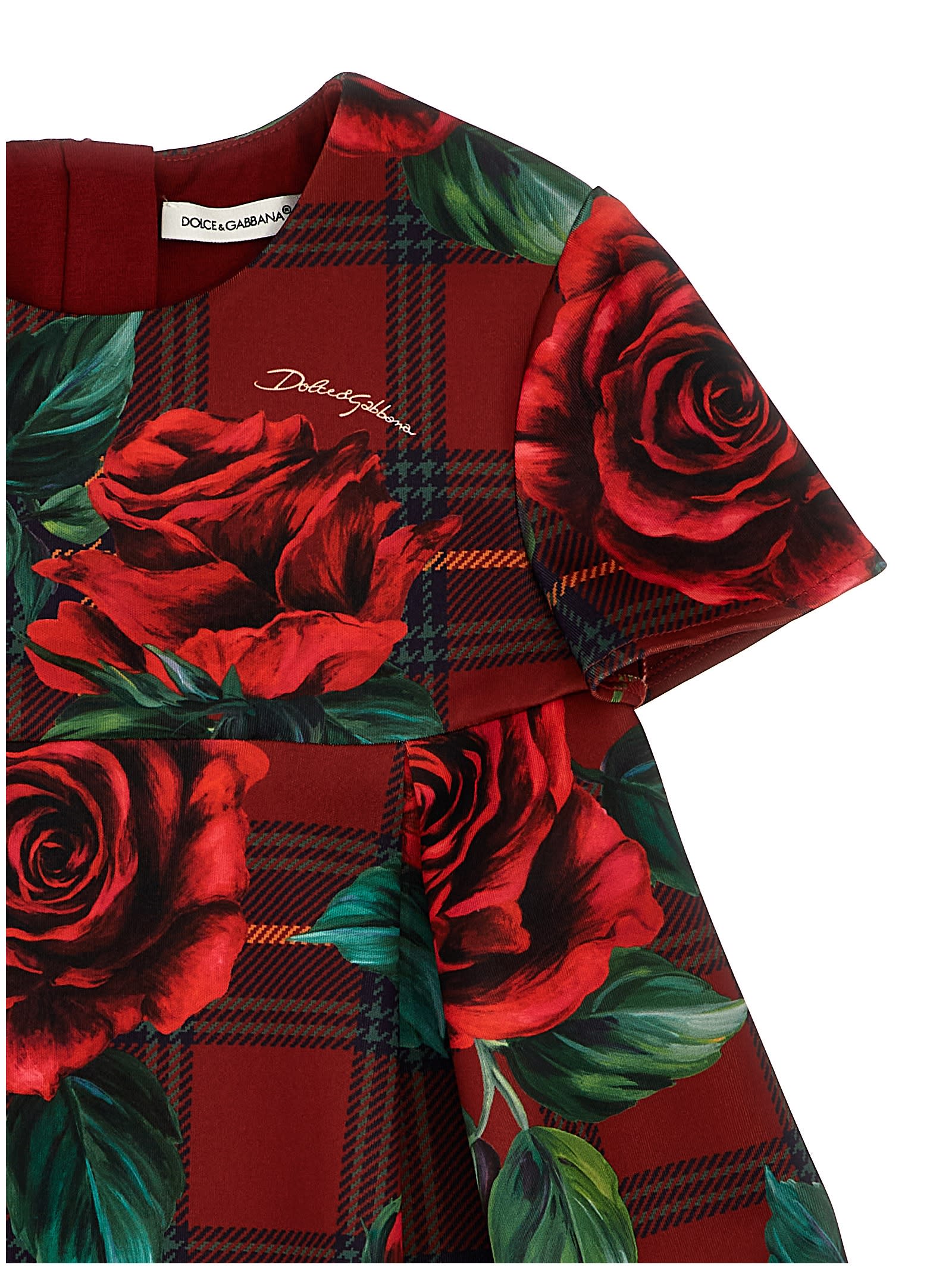 Shop Dolce & Gabbana Tartan Rose Dress
