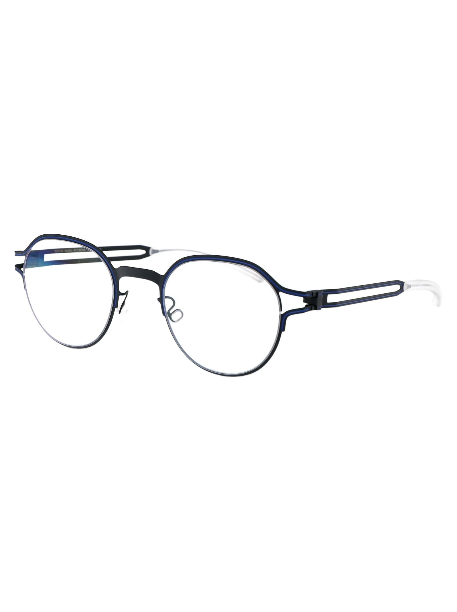 Shop Mykita Vaasa Glasses In 514 Indigo/yale Blue Clear