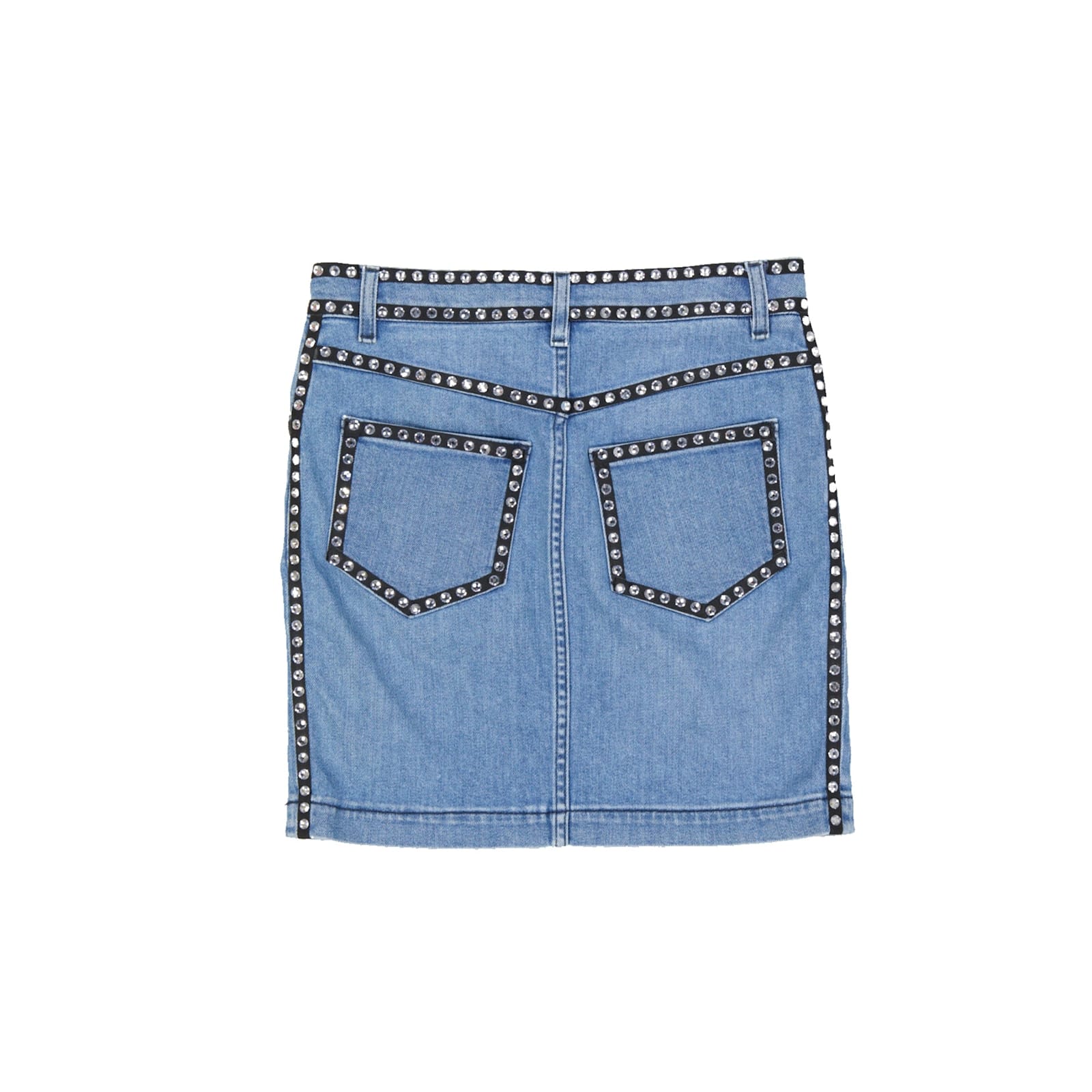 Moschino Ladies Cotton Denim Mini Skirt In Blue