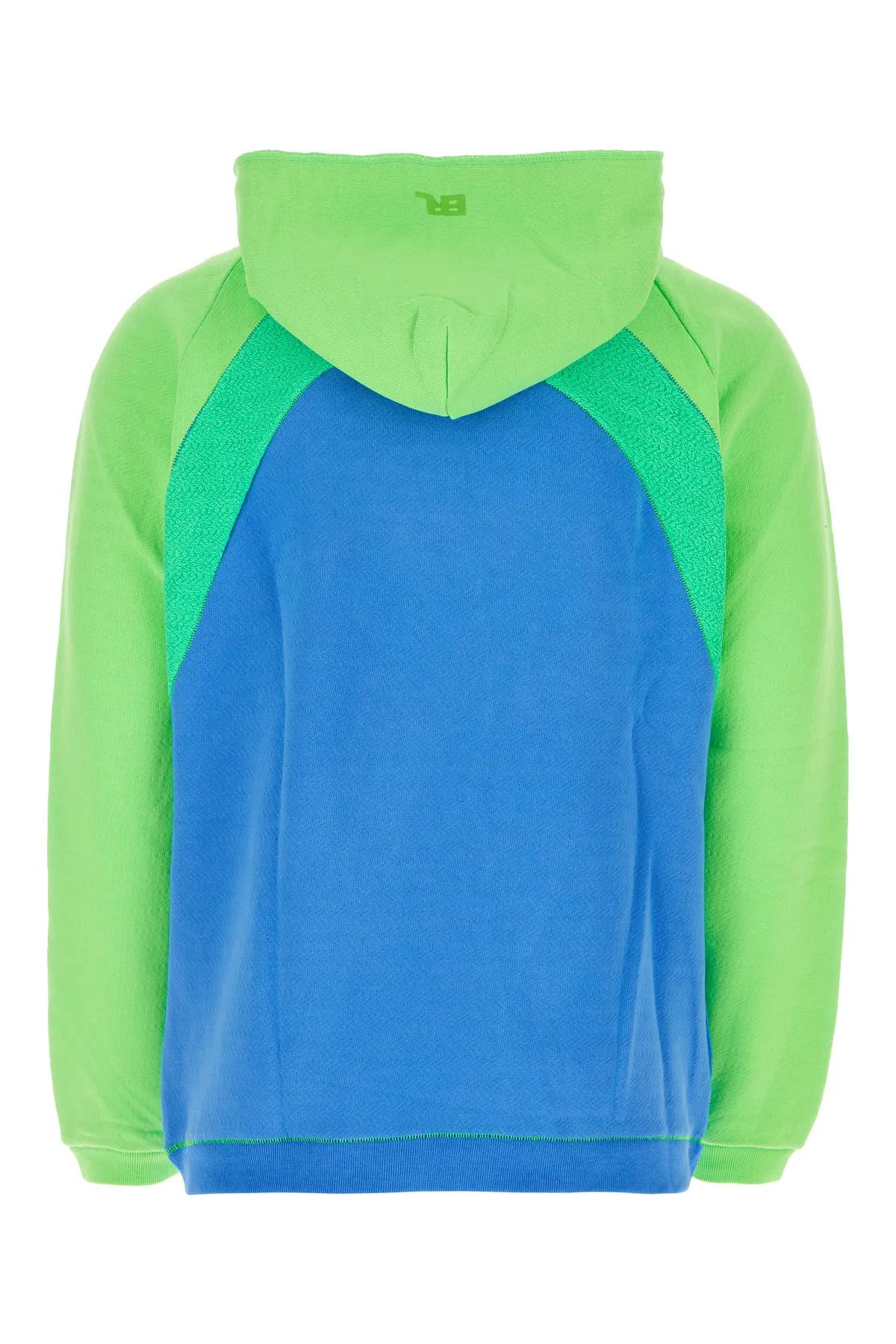 Shop Erl Two-tone Cotton Sweatshirt In Blue