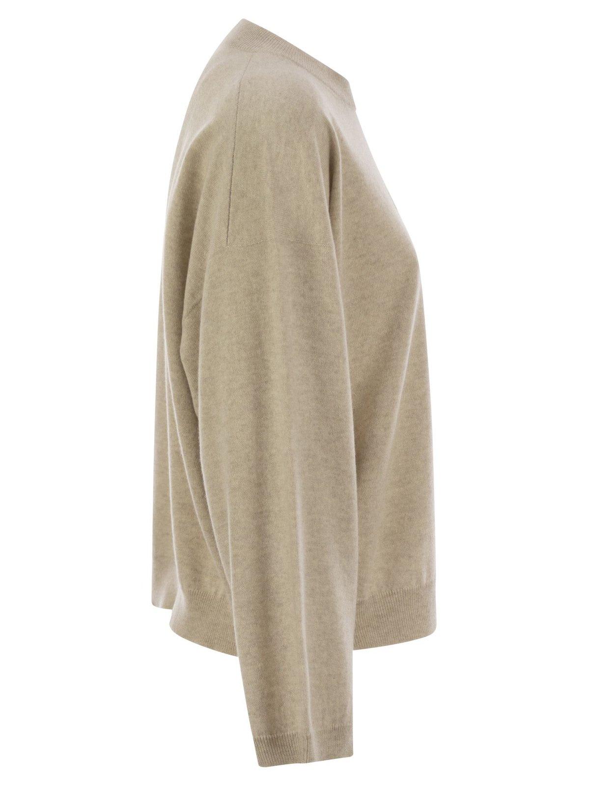 Brunello Cucinelli Chest Pocket Knitted Jumper In Rustic Beige