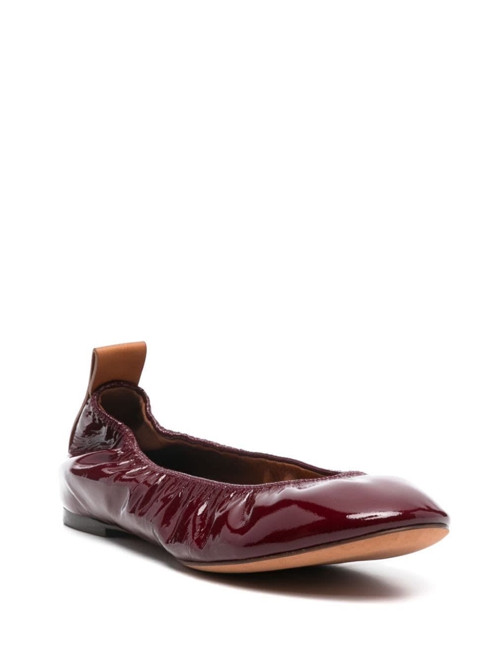 Shop Lanvin Ballerina In Burgundy